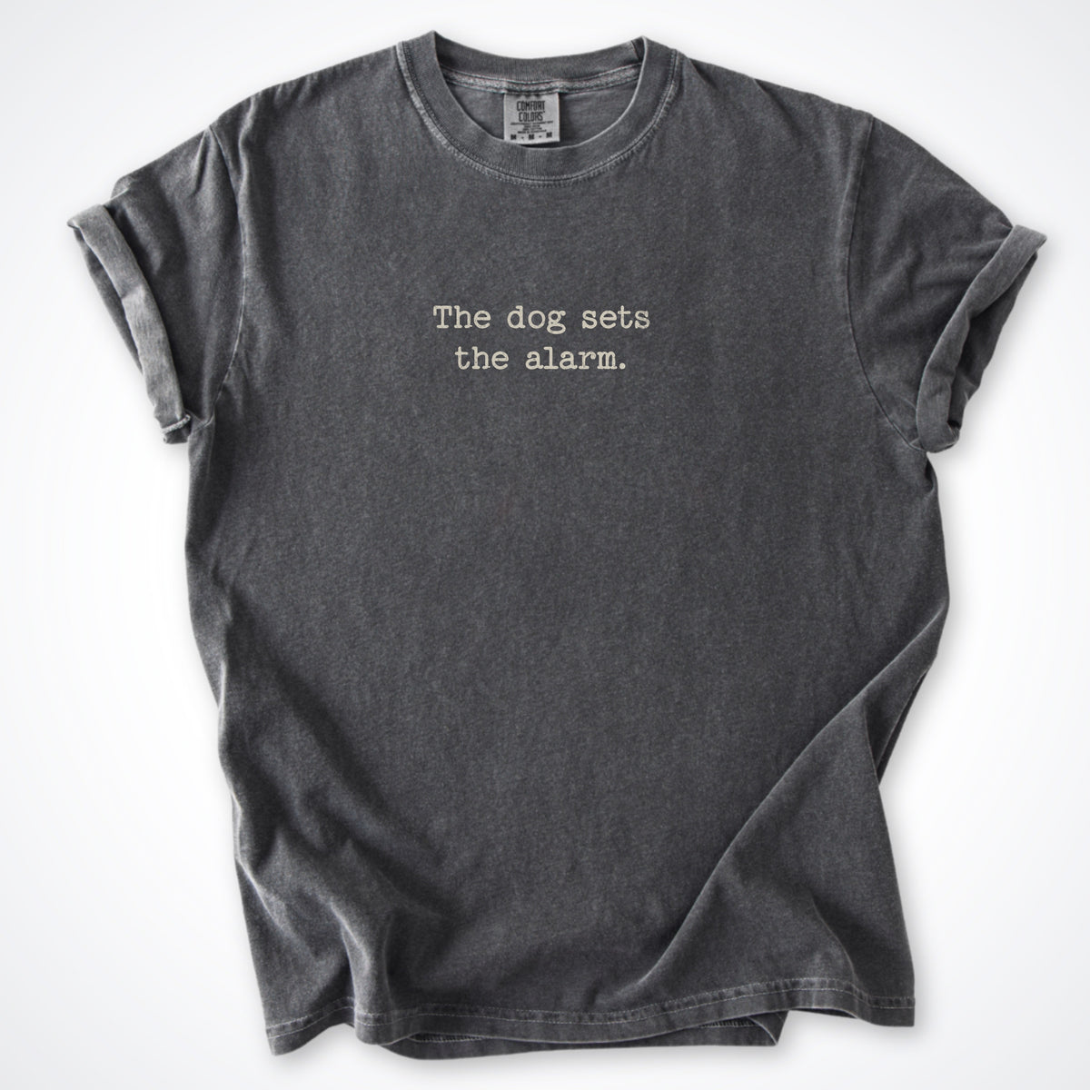The Dog Sets The Alarm. Premium T-Shirt