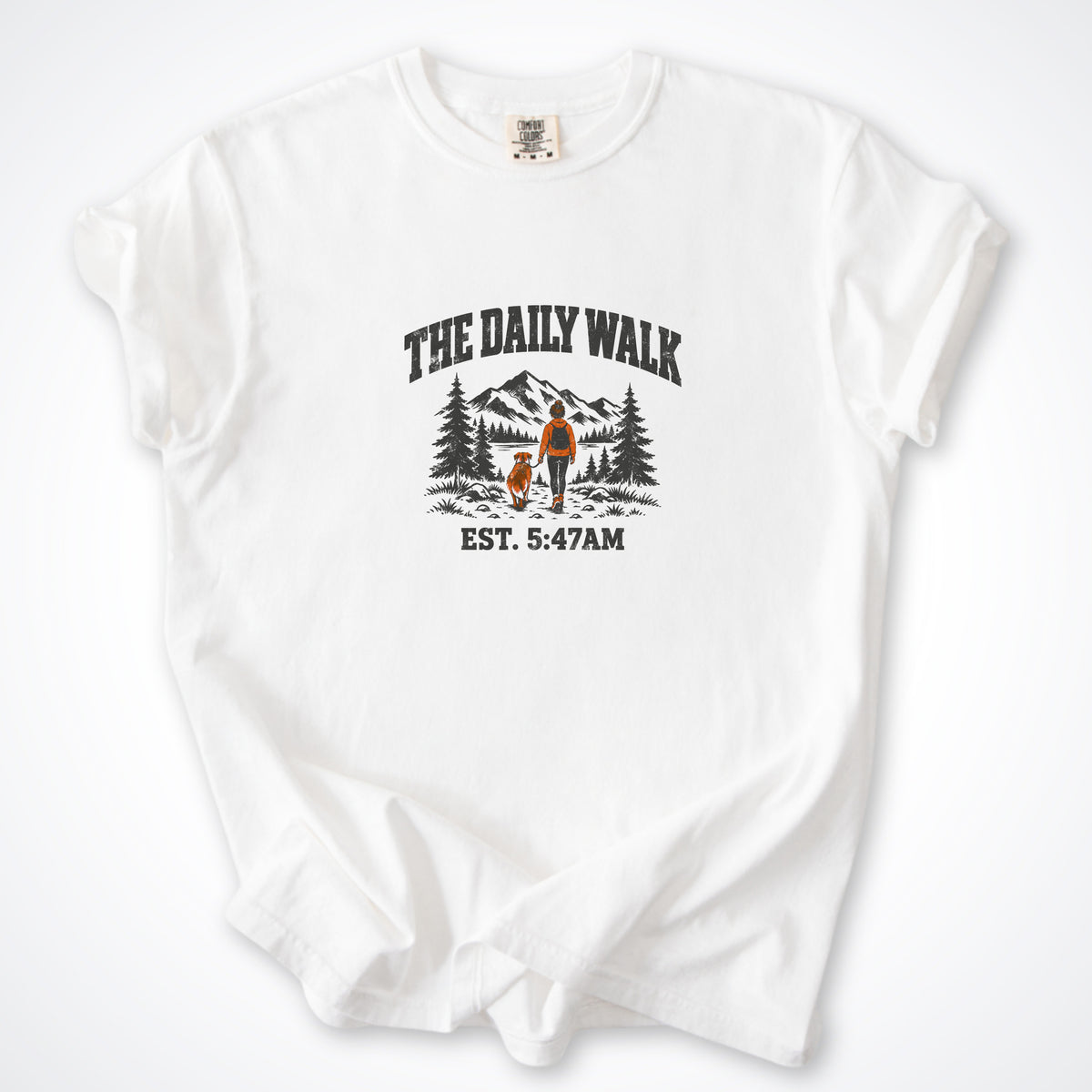 The Daily Walk. Woman & Dog Premium T-Shirt