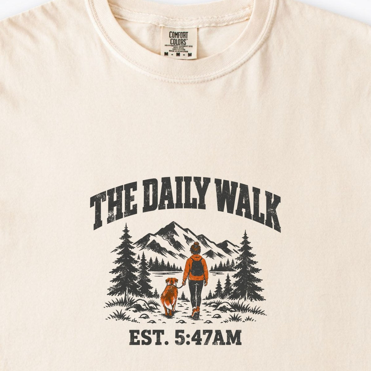 The Daily Walk. Woman & Dog Premium T-Shirt