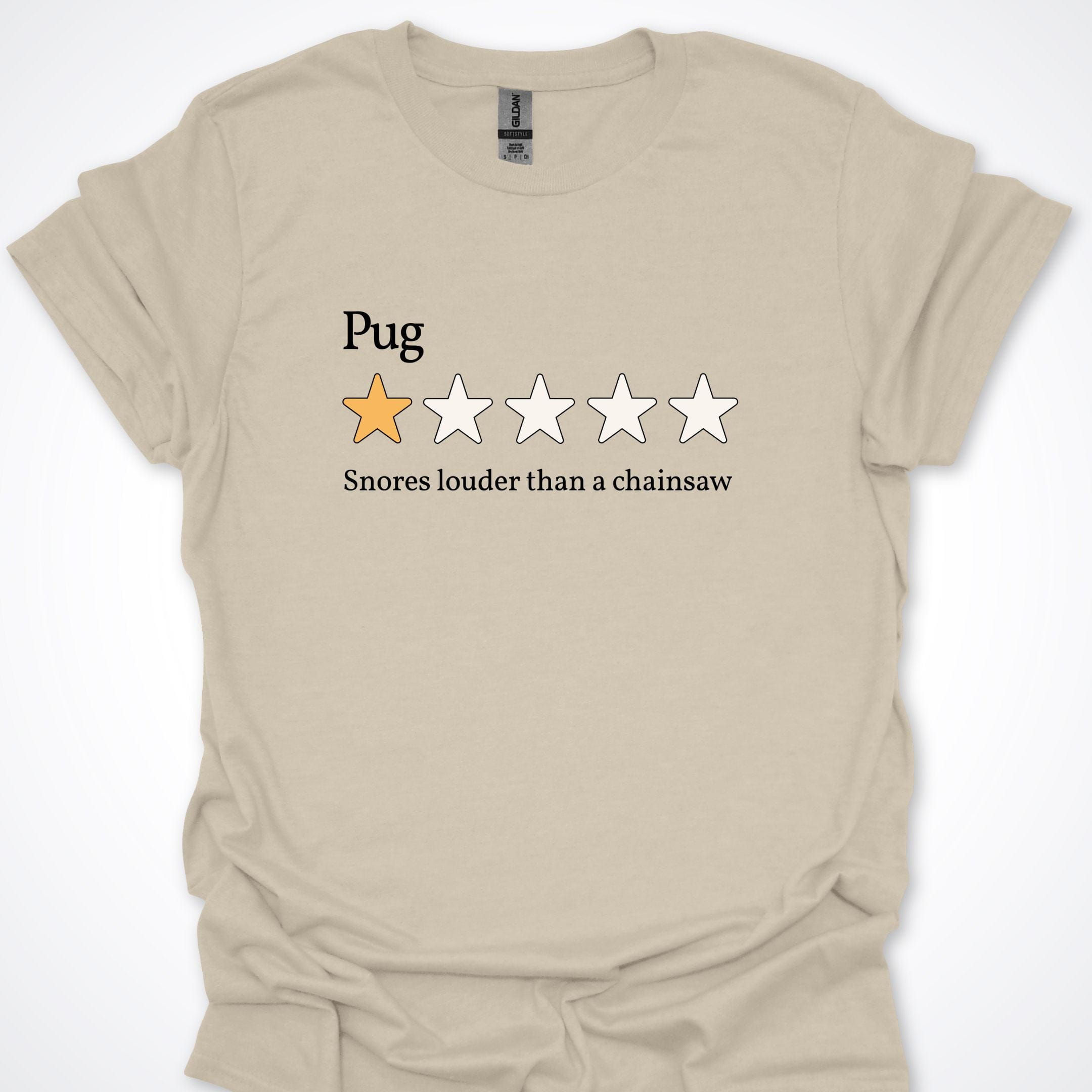 T-Shirt Natural / S Pug One Star Review Premium Unisex T-Shirt ReallyintoDogs