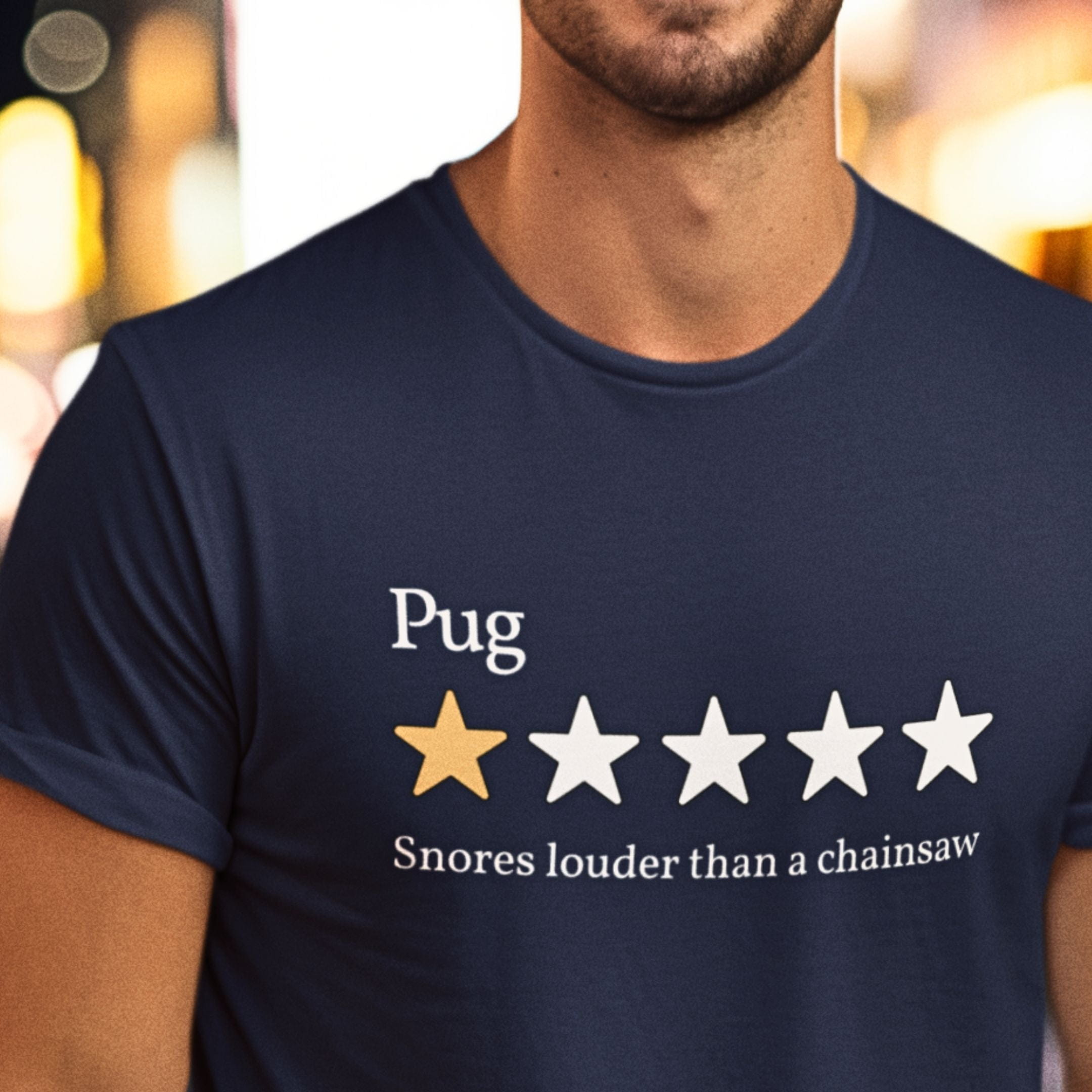 T-Shirt Pug One Star Review Premium Unisex T-Shirt ReallyintoDogs