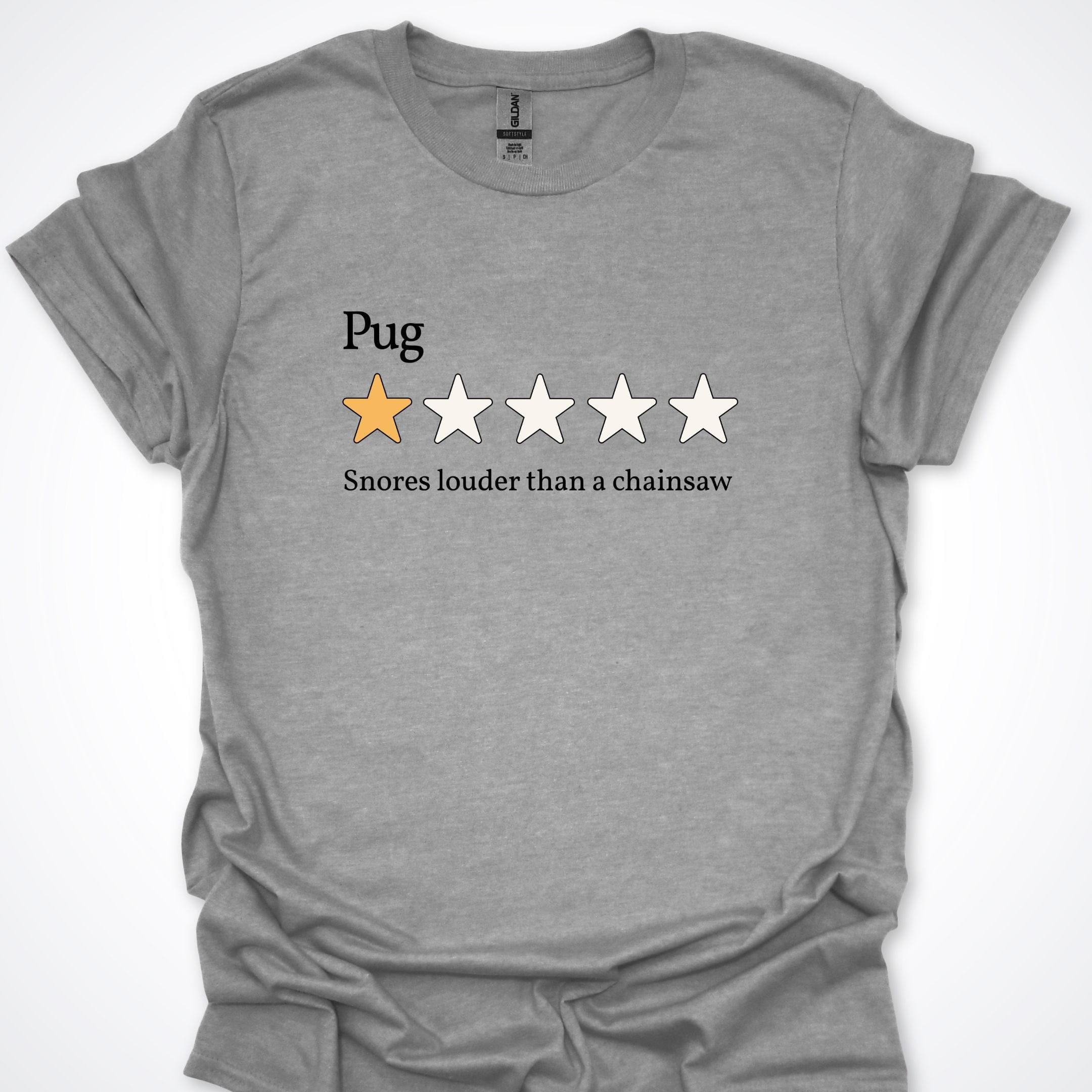 T-Shirt Sport Grey / S Pug One Star Review Premium Unisex T-Shirt ReallyintoDogs