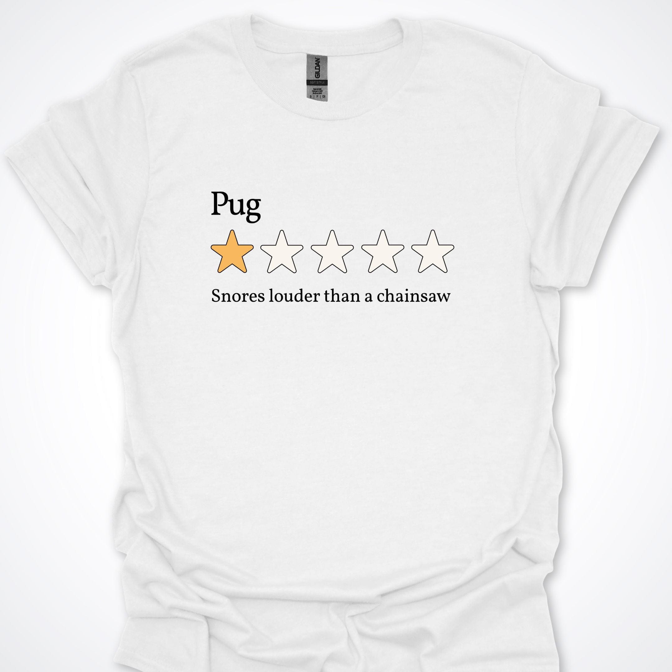 T-Shirt White / S Pug One Star Review Premium Unisex T-Shirt ReallyintoDogs