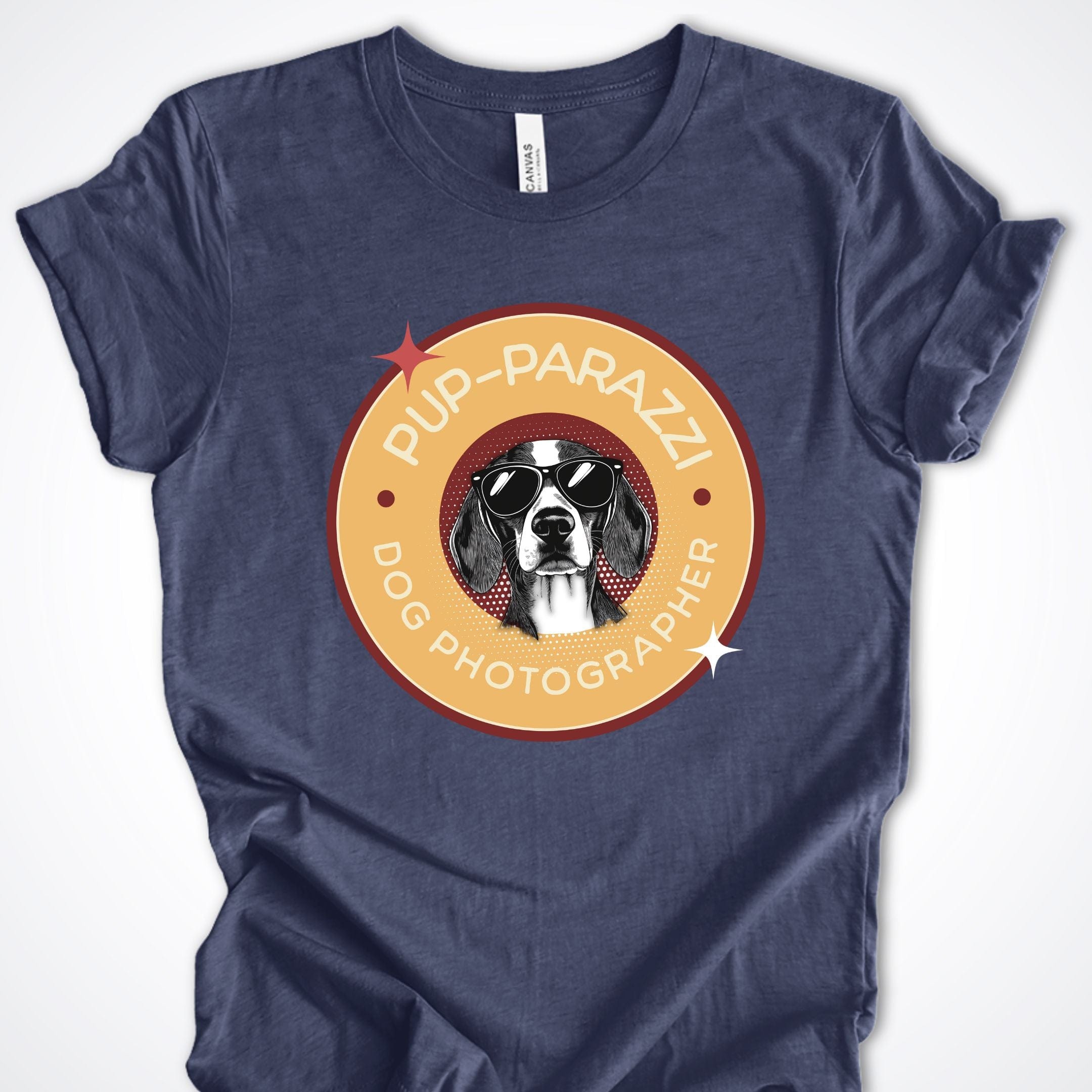 T-Shirt Heather Navy / S Pup-parazzi Beagle Premium Unisex T-Shirt ReallyintoDogs