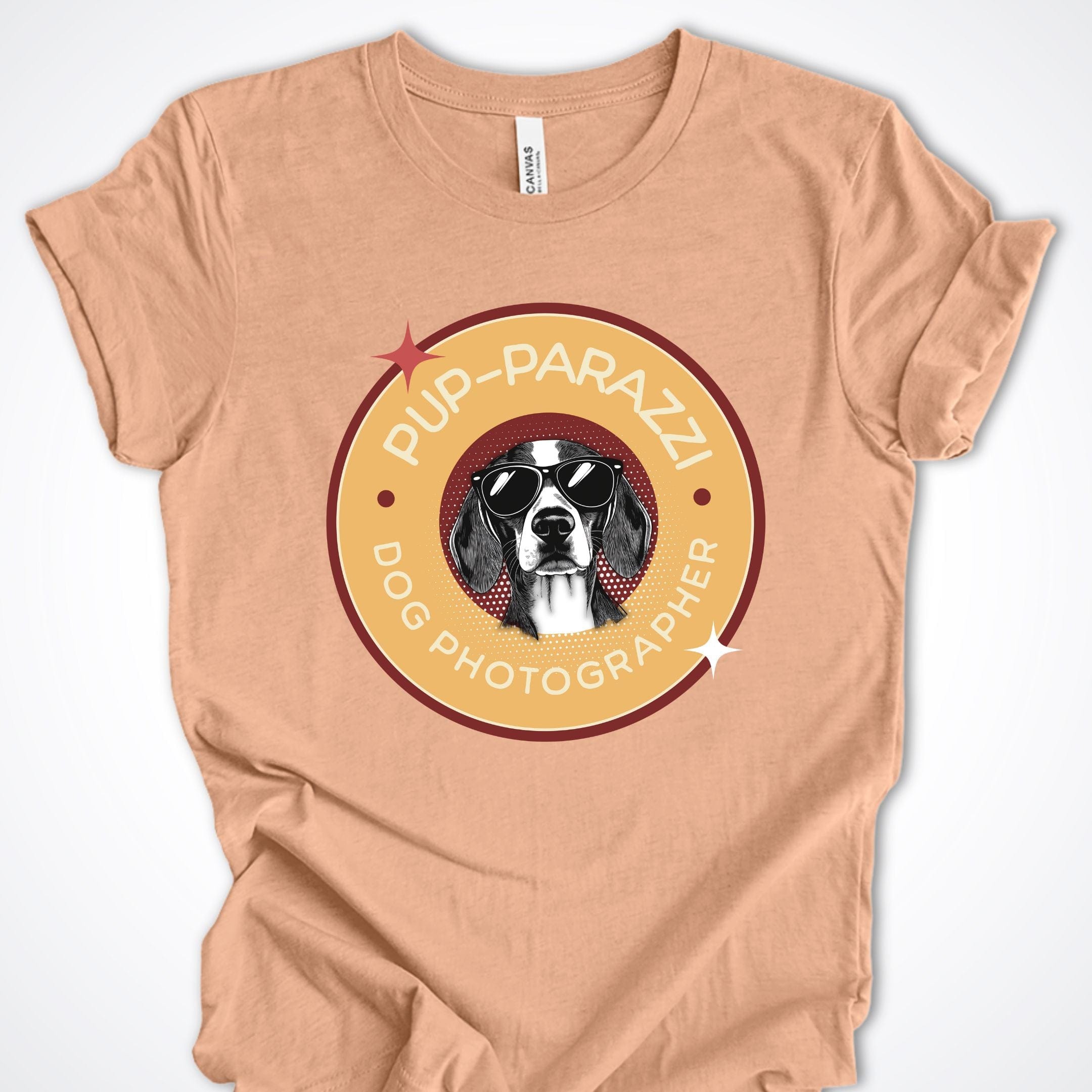 T-Shirt Heather Peach / S Pup-parazzi Beagle Premium Unisex T-Shirt ReallyintoDogs