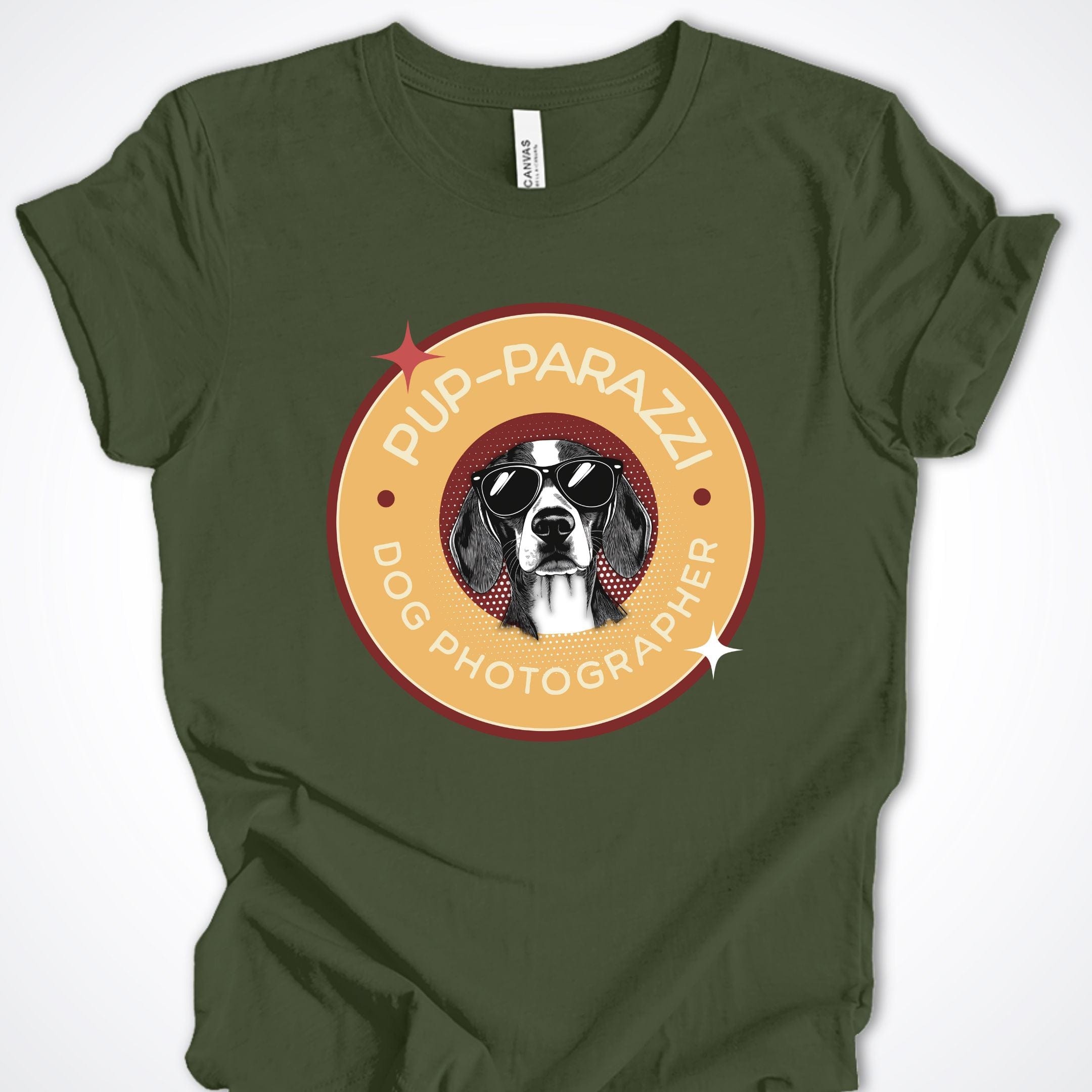 T-Shirt Military Green / S Pup-parazzi Beagle Premium Unisex T-Shirt ReallyintoDogs