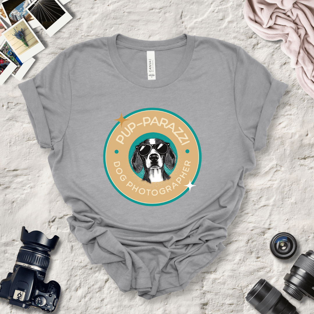 T-Shirt Athletic Heather / S Pup-parazzi Beagle Wearing Sunglasses Premium Unisex Tee - Fun Casual Wear for Dog Lovers --reallyintothat