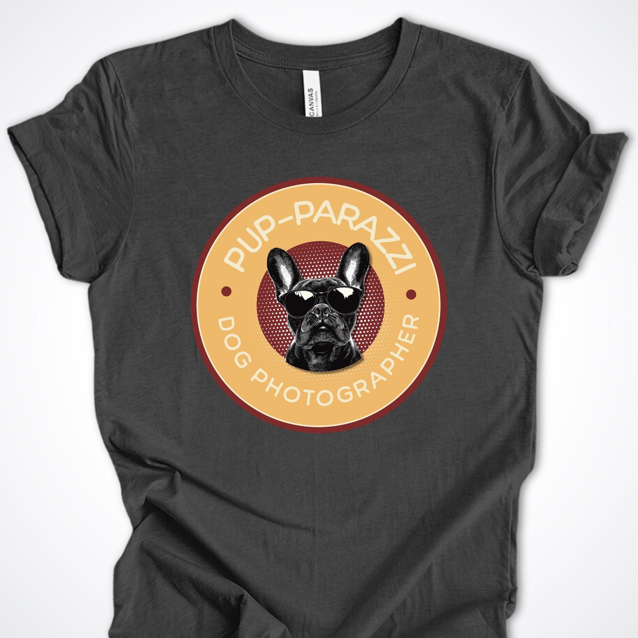 T-Shirt Dark Grey Heather / S Pup-parazzi Bulldog Premium Unisex T-Shirt ReallyintoDogs