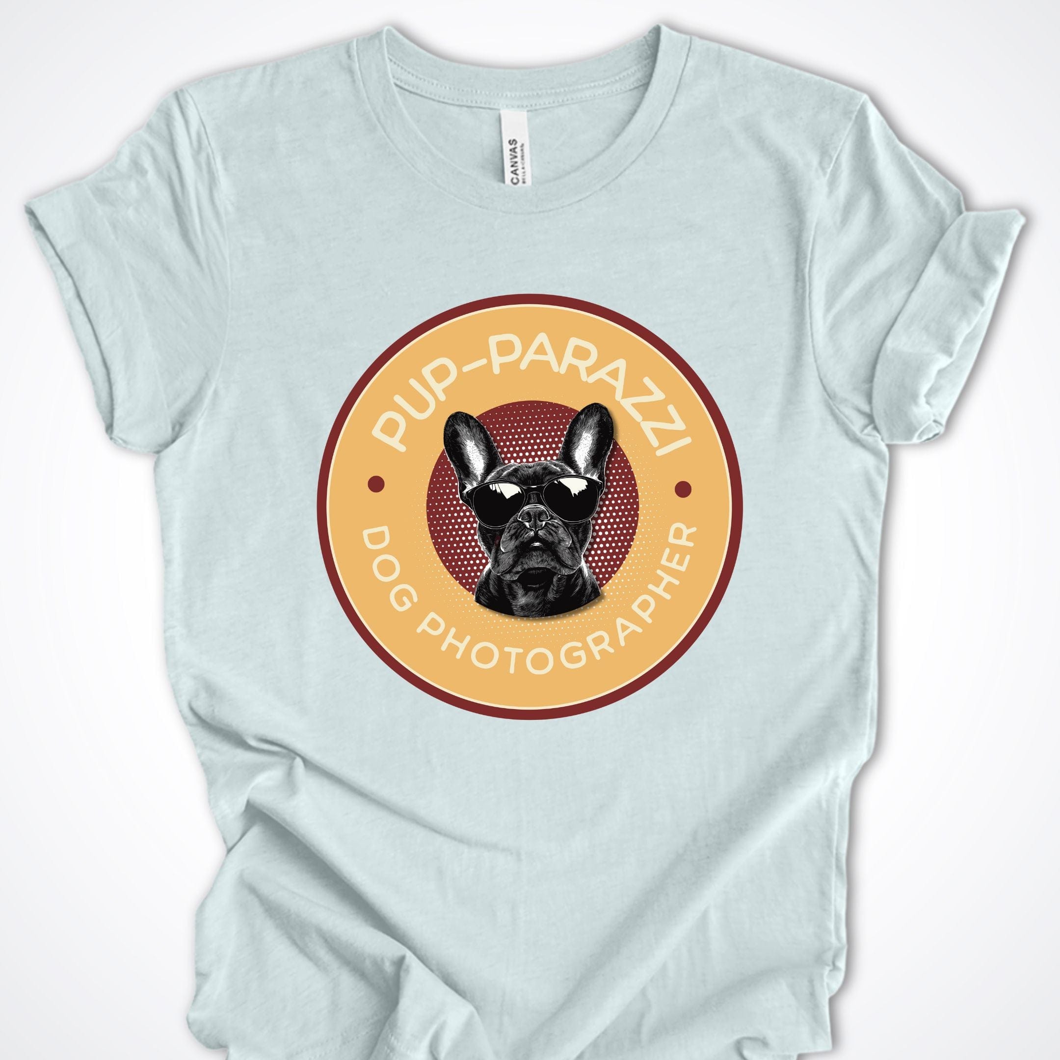 T-Shirt Heather Ice Blue / S Pup-parazzi Bulldog Premium Unisex T-Shirt ReallyintoDogs