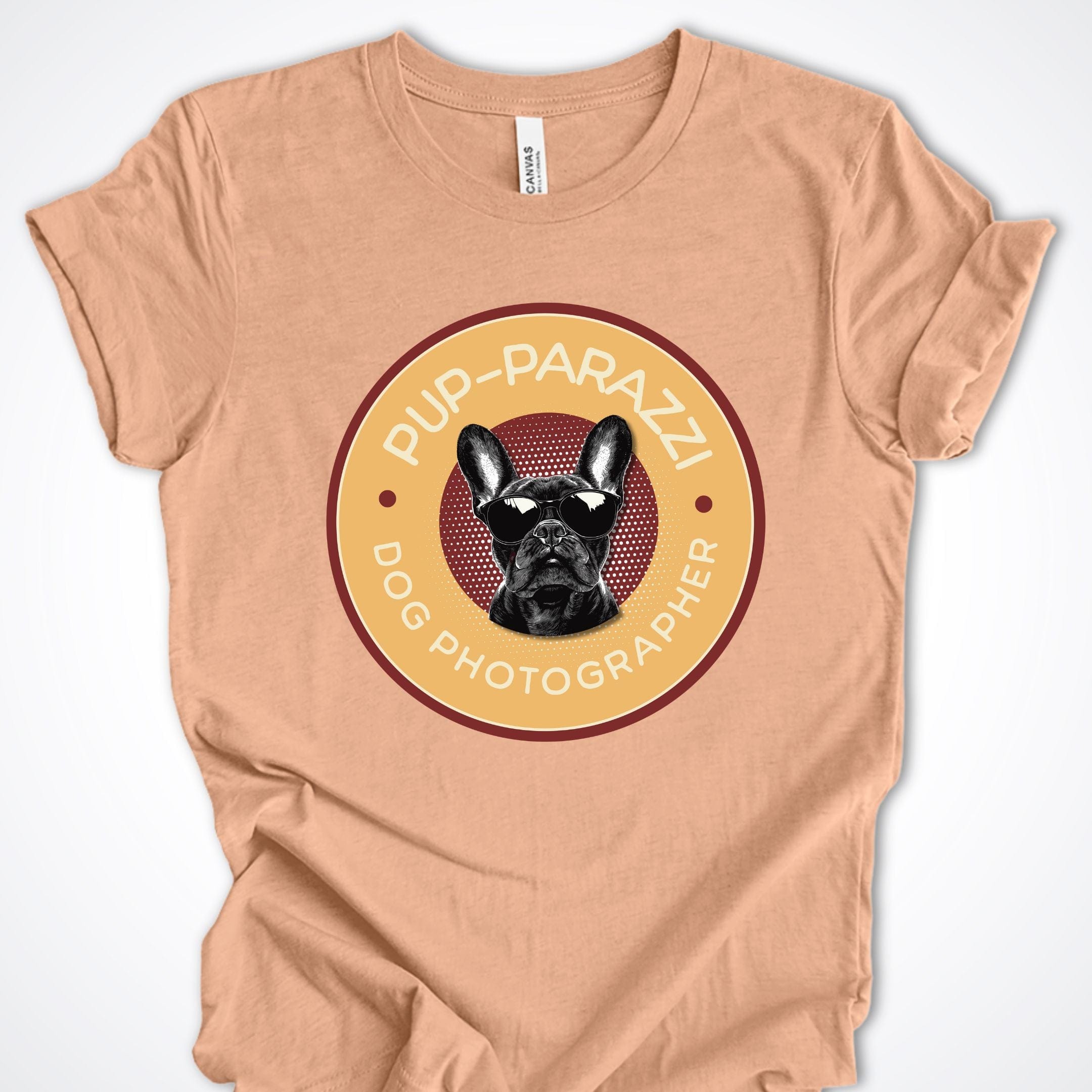 T-Shirt Heather Peach / S Pup-parazzi Bulldog Premium Unisex T-Shirt ReallyintoDogs