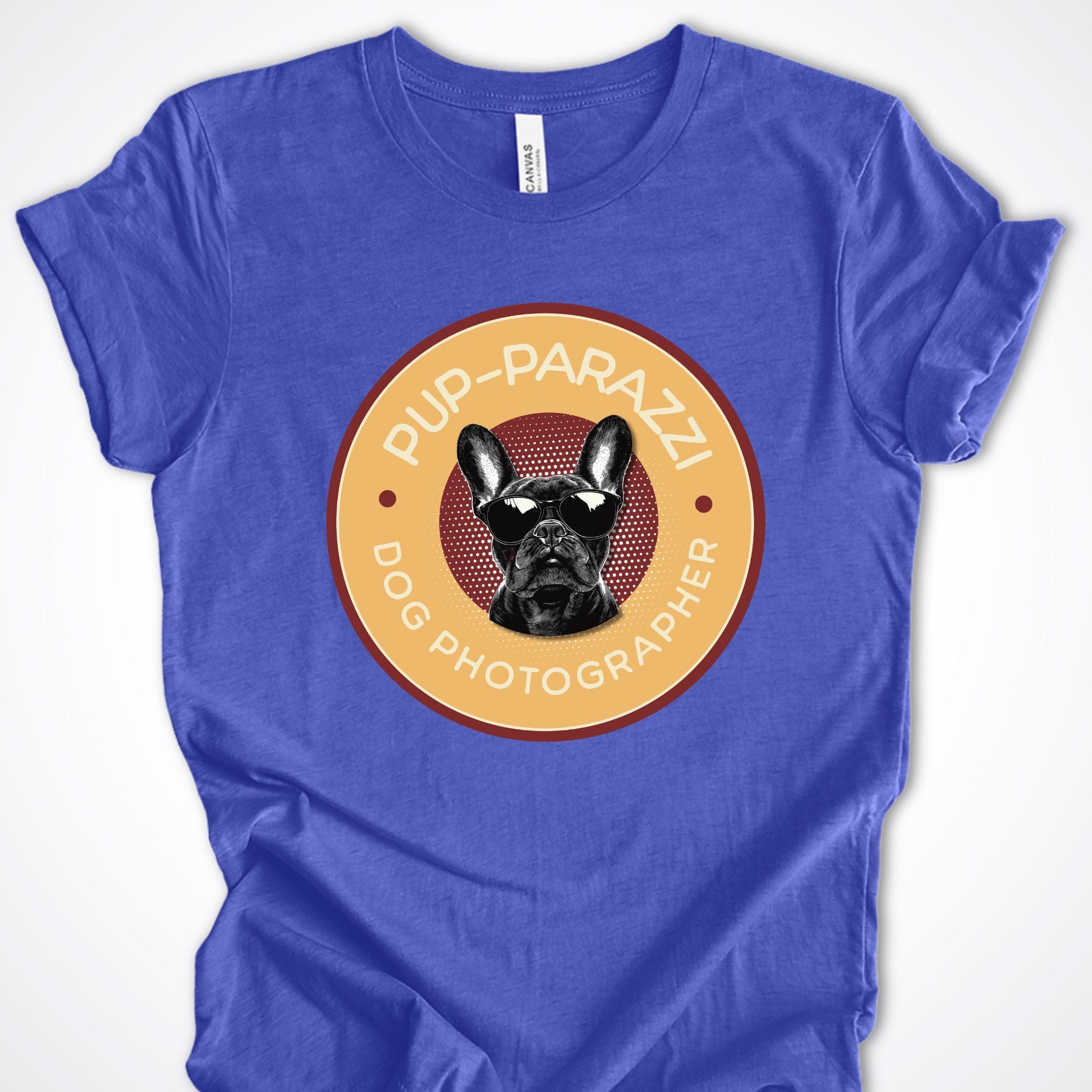 T-Shirt Heather True Royal / S Pup-parazzi Bulldog Premium Unisex T-Shirt ReallyintoDogs