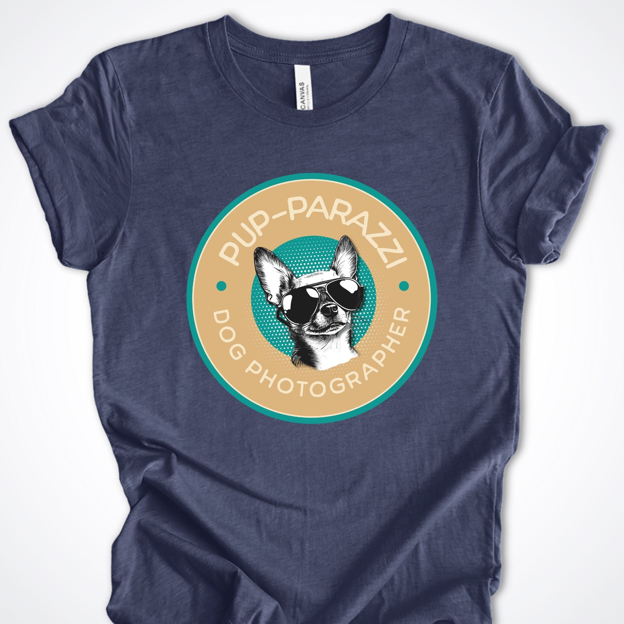 T-Shirt Heather Navy / S Pup-parazzi Chihuahua Premium Unisex T-Shirt ReallyintoDogs