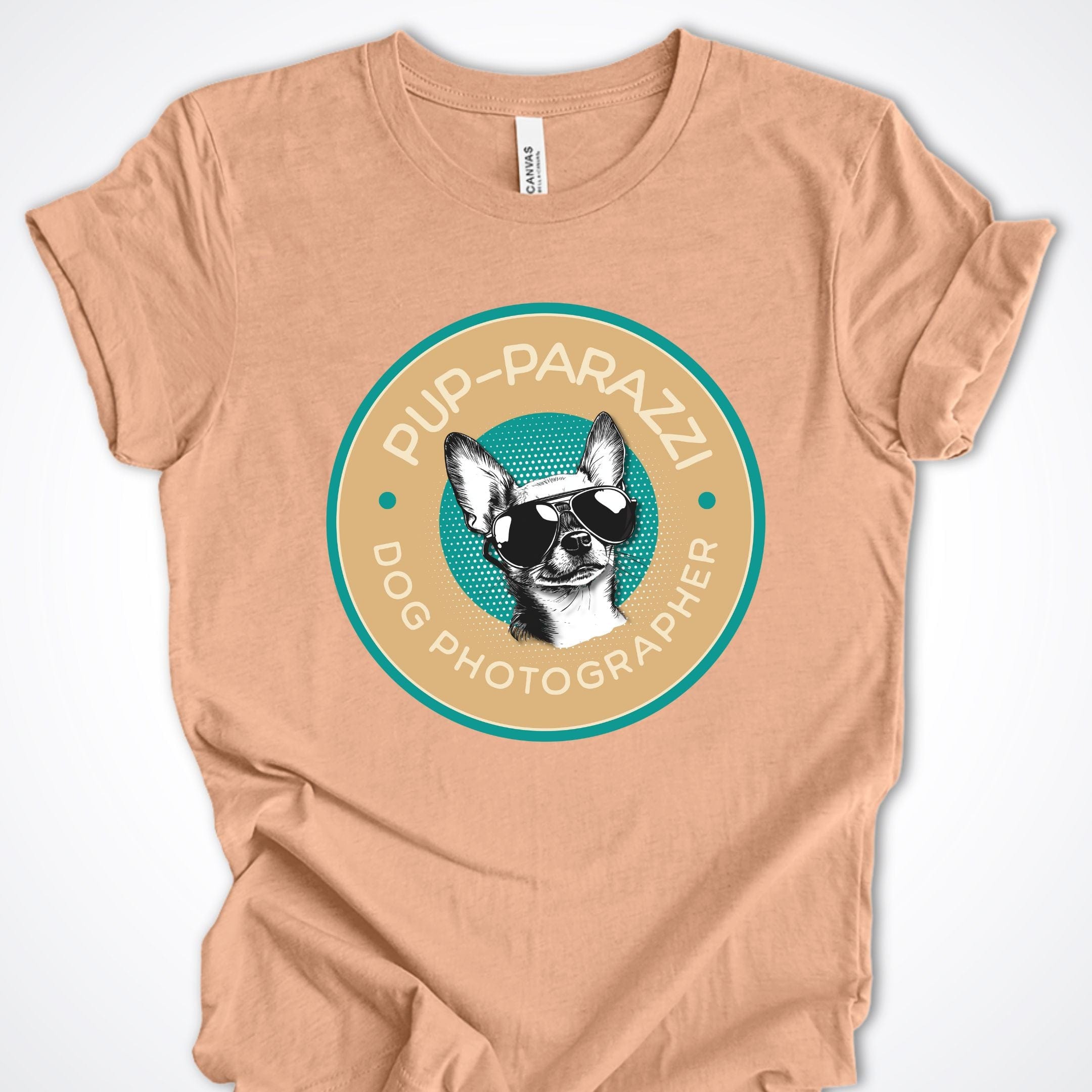 T-Shirt Heather Peach / S Pup-parazzi Chihuahua Premium Unisex T-Shirt ReallyintoDogs