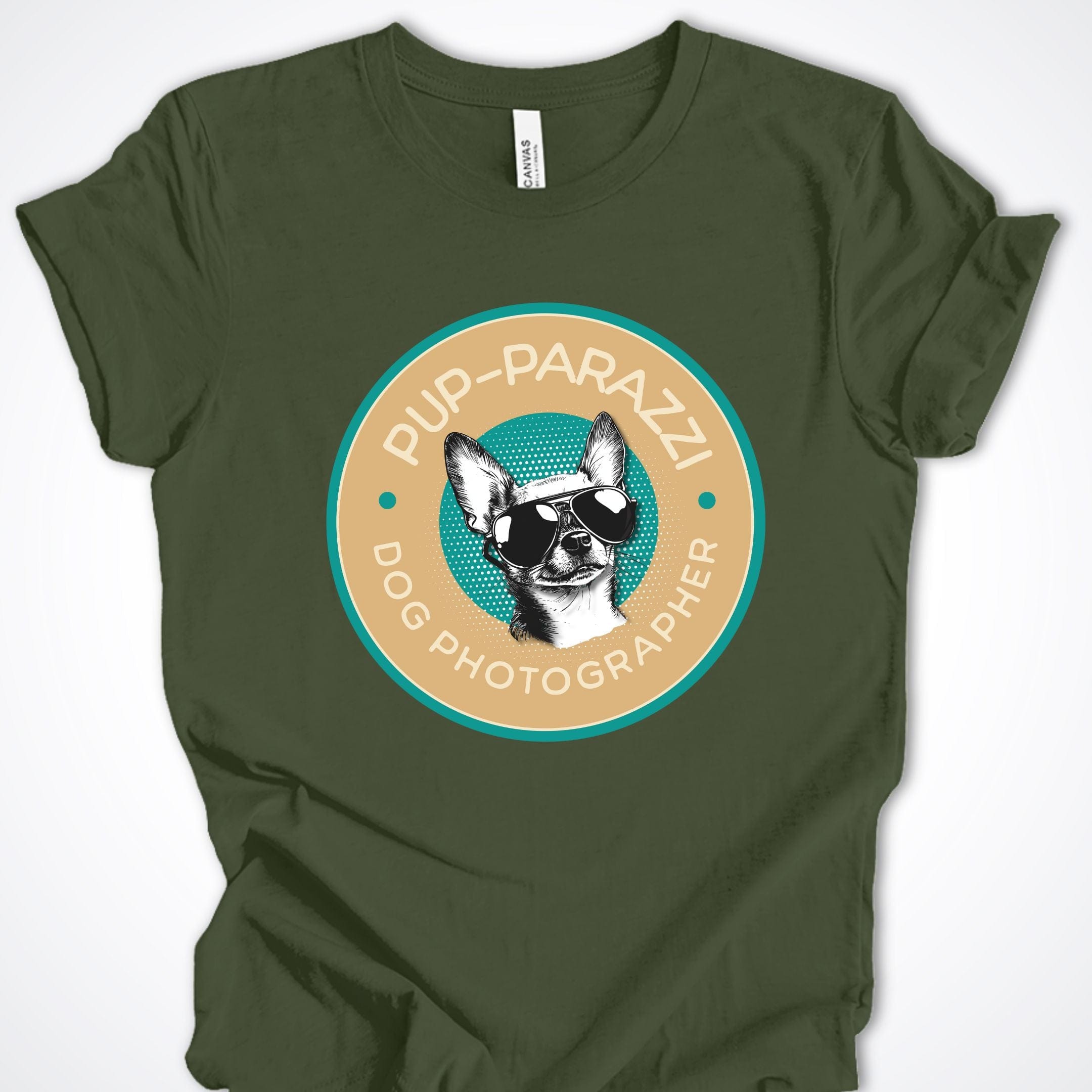 T-Shirt Military Green / S Pup-parazzi Chihuahua Premium Unisex T-Shirt ReallyintoDogs