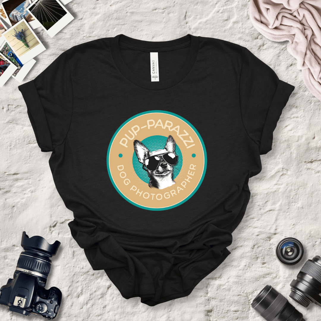 T-Shirt Black Heather / S Pup-parazzi Chihuahua Wearing Sunglasses Premium Unisex Tee - Fun Casual Wear for Dog Lovers --reallyintothat