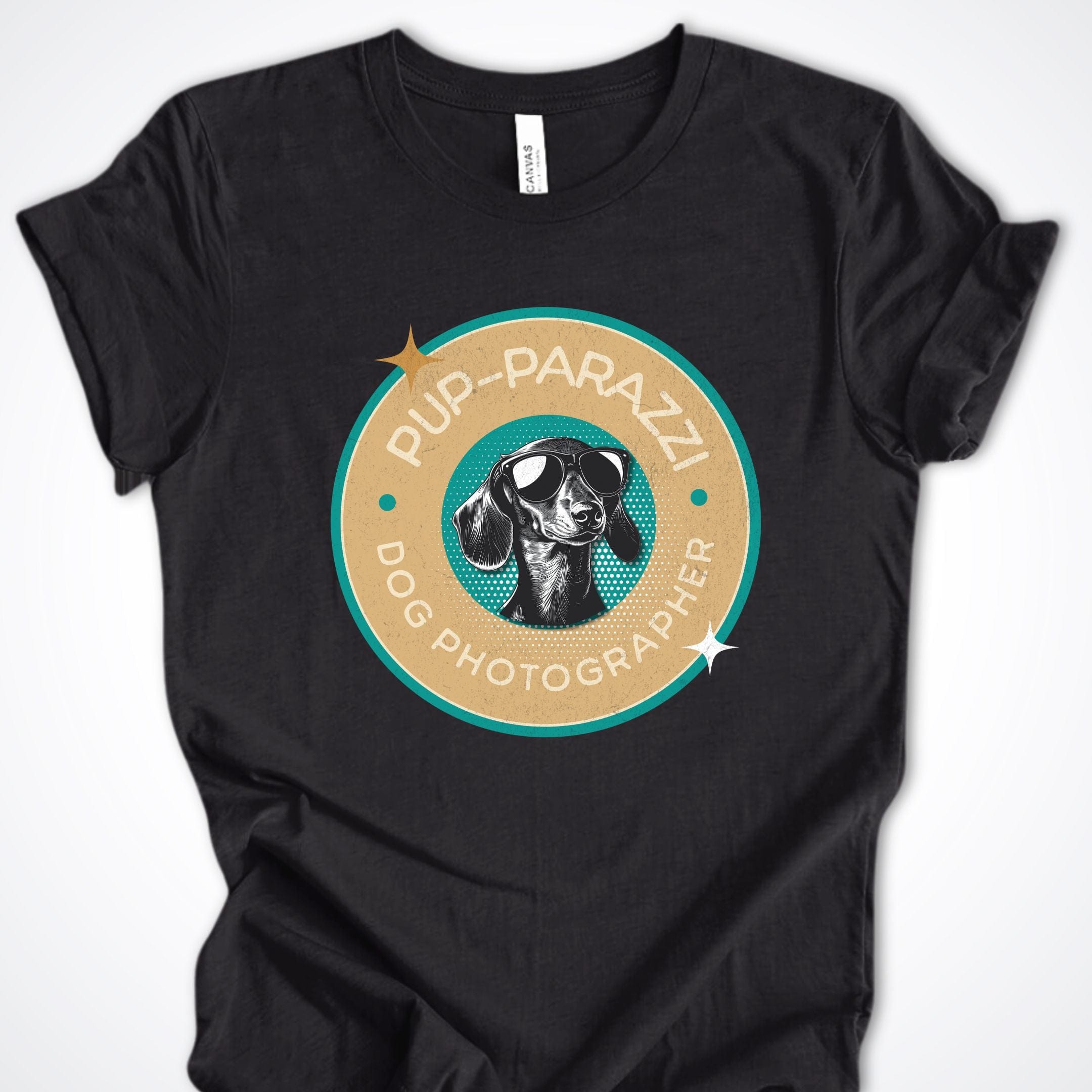 T-Shirt Black Heather / S Pup-parazzi Dachshund Premium Unisex T-Shirt ReallyintoDogs