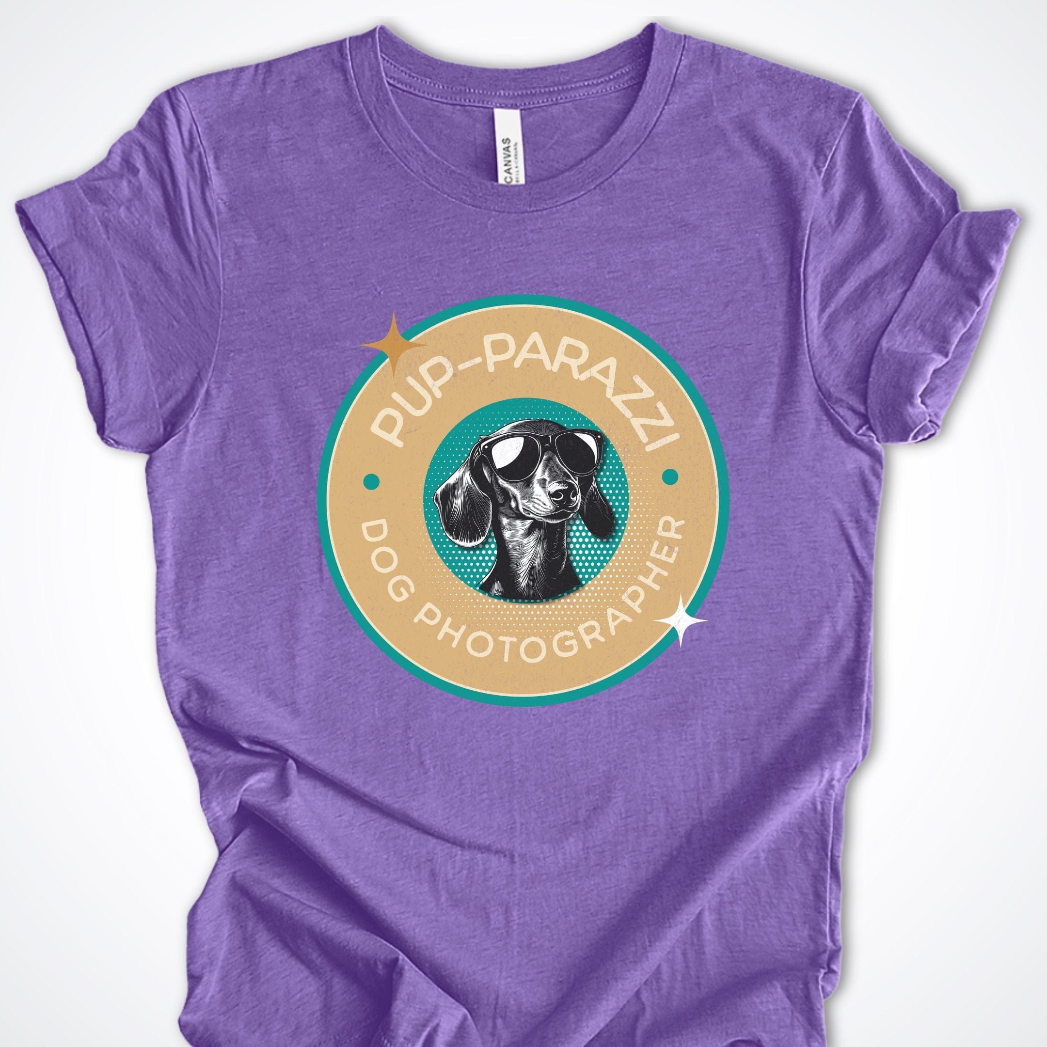 T-Shirt Heather Team Purple / S Pup-parazzi Dachshund Premium Unisex T-Shirt ReallyintoDogs