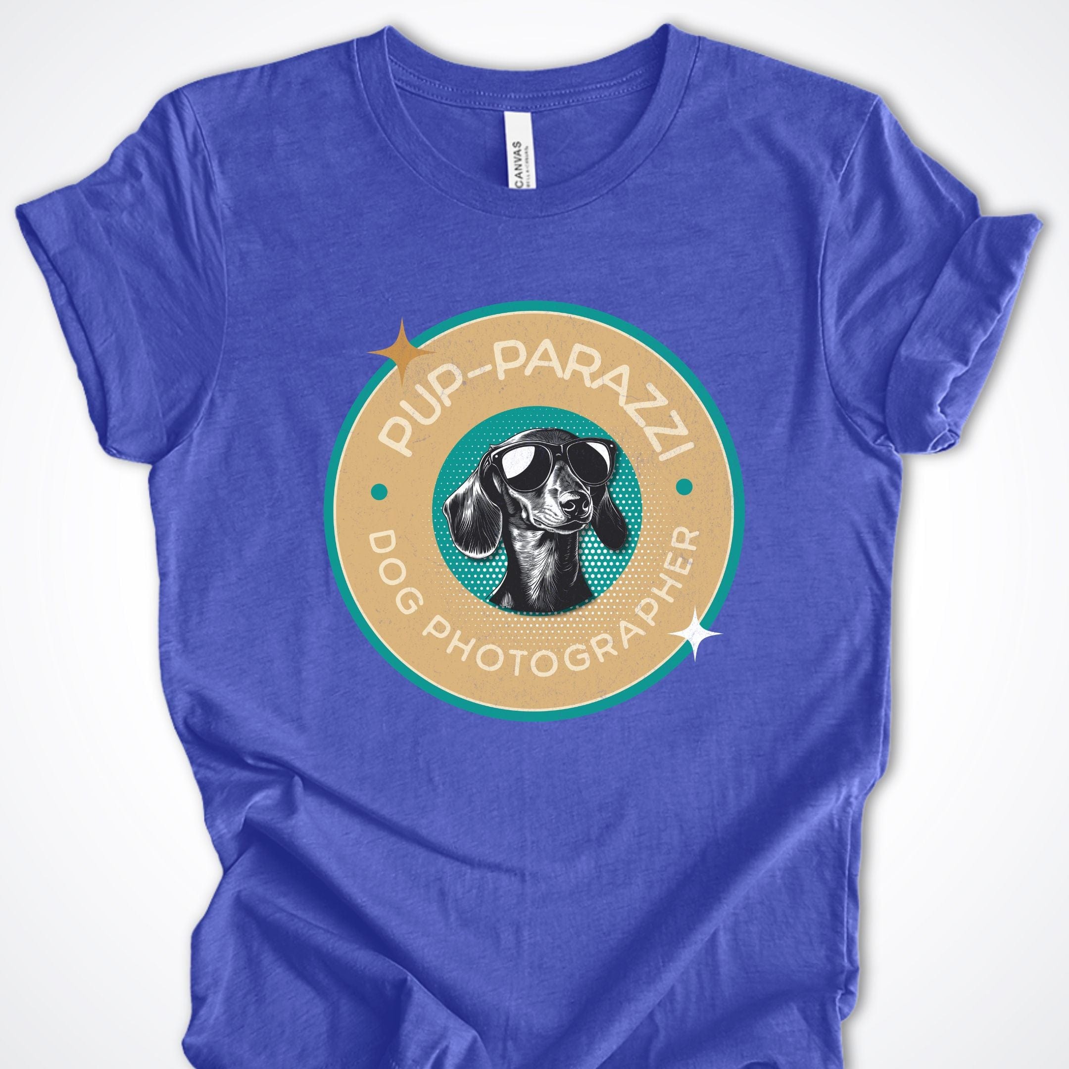 T-Shirt Heather True Royal / S Pup-parazzi Dachshund Premium Unisex T-Shirt ReallyintoDogs