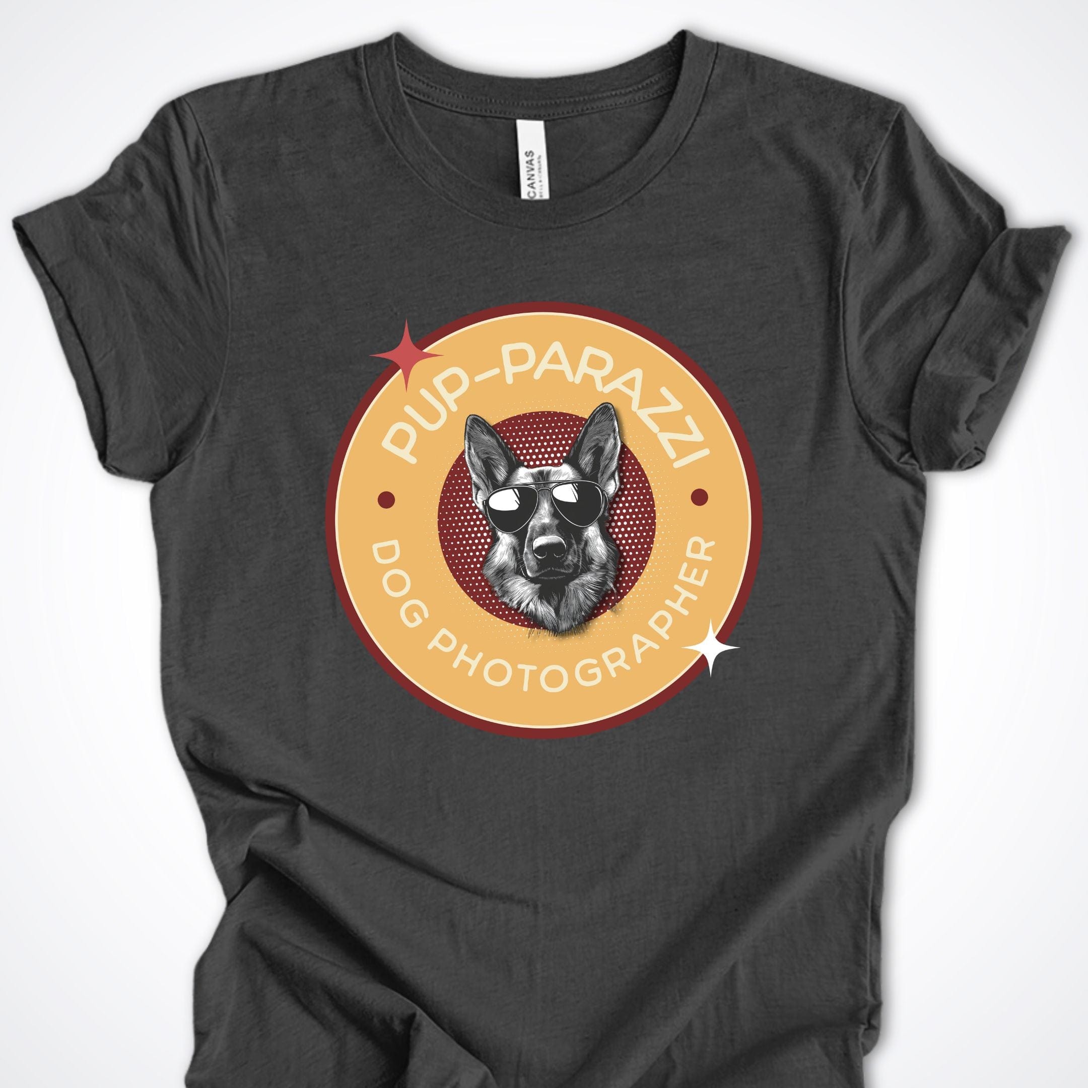 T-Shirt Dark Grey Heather / S Pup-parazzi German Shepherd Premium Unisex T-Shirt ReallyintoDogs