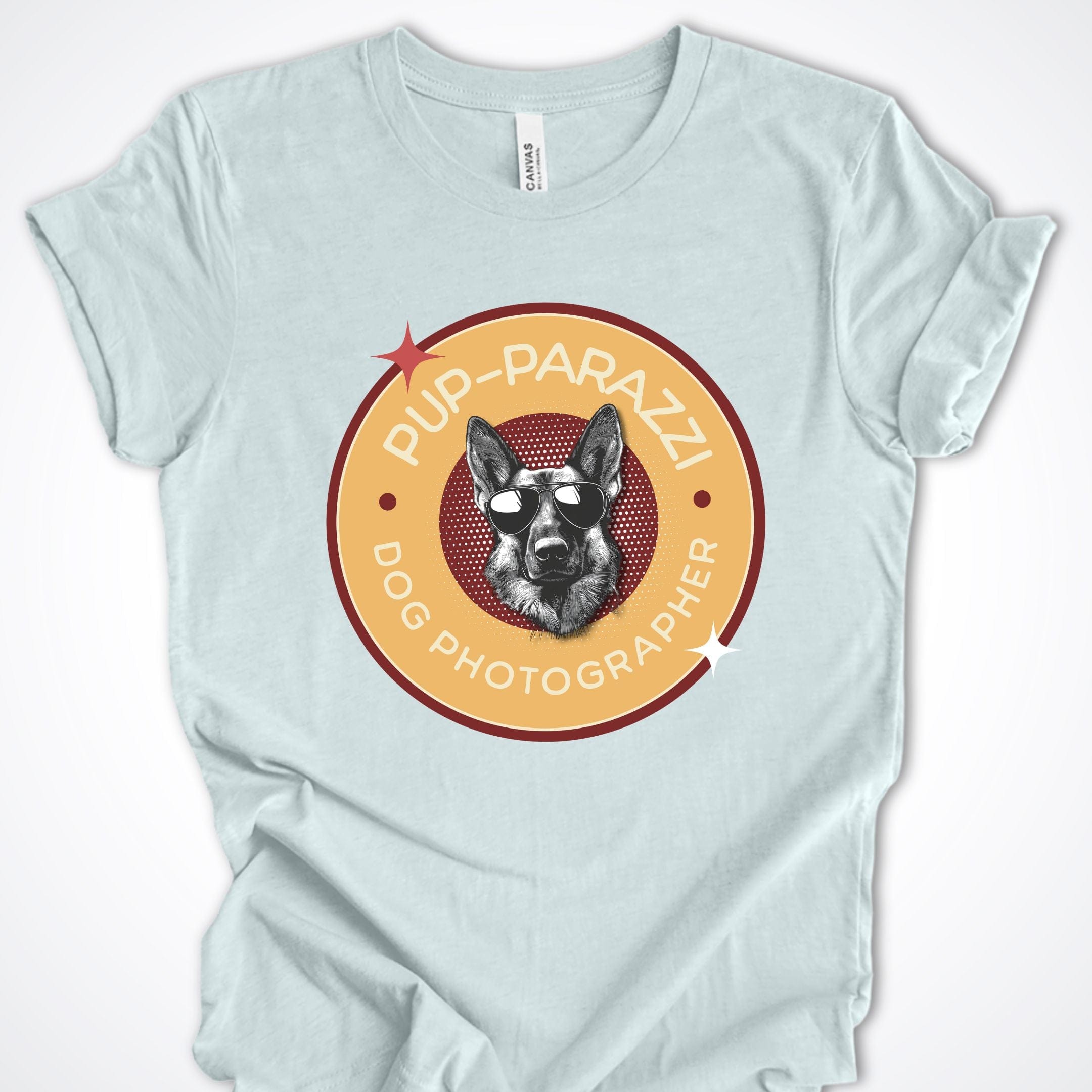 T-Shirt Heather Ice Blue / S Pup-parazzi German Shepherd Premium Unisex T-Shirt ReallyintoDogs