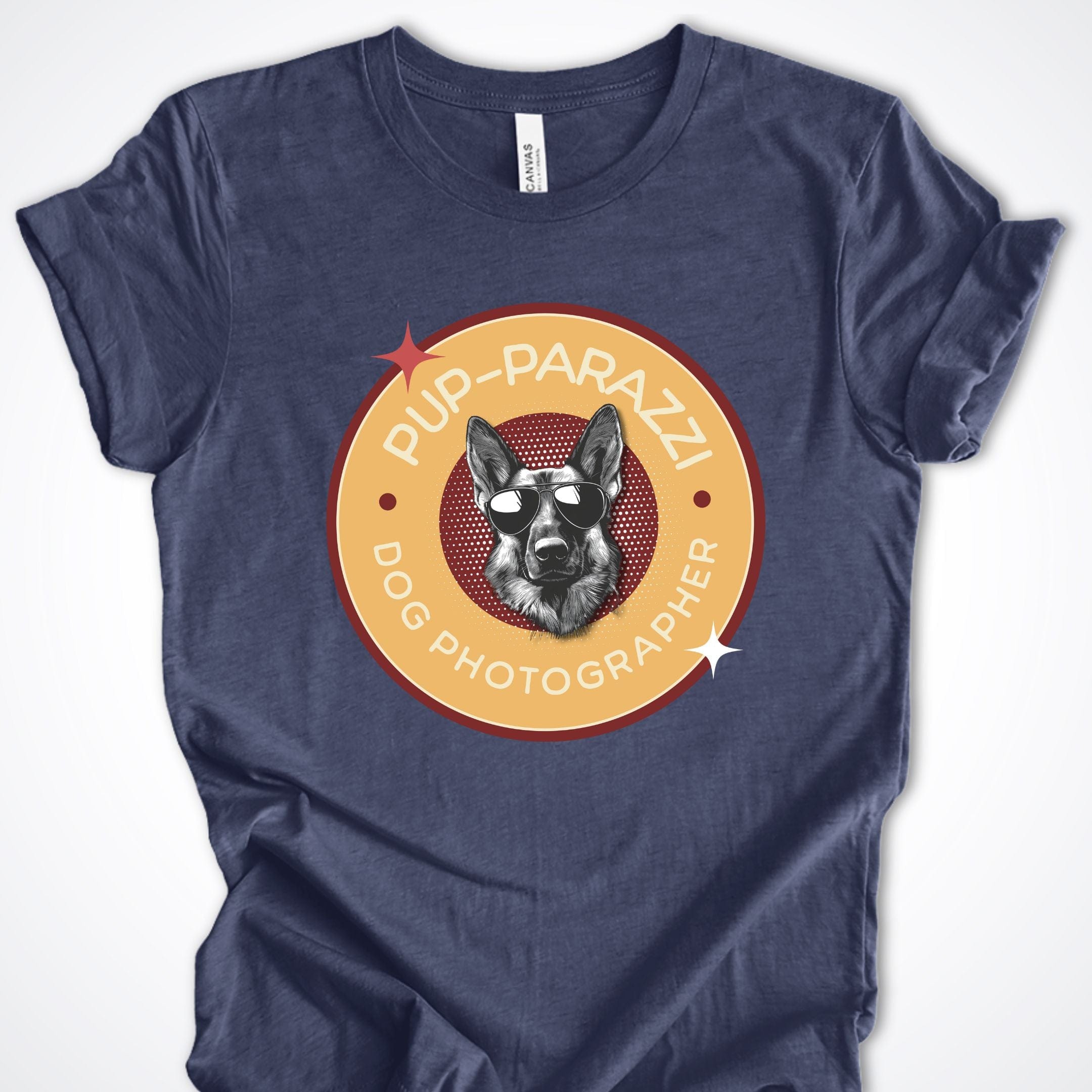 T-Shirt Heather Navy / S Pup-parazzi German Shepherd Premium Unisex T-Shirt ReallyintoDogs