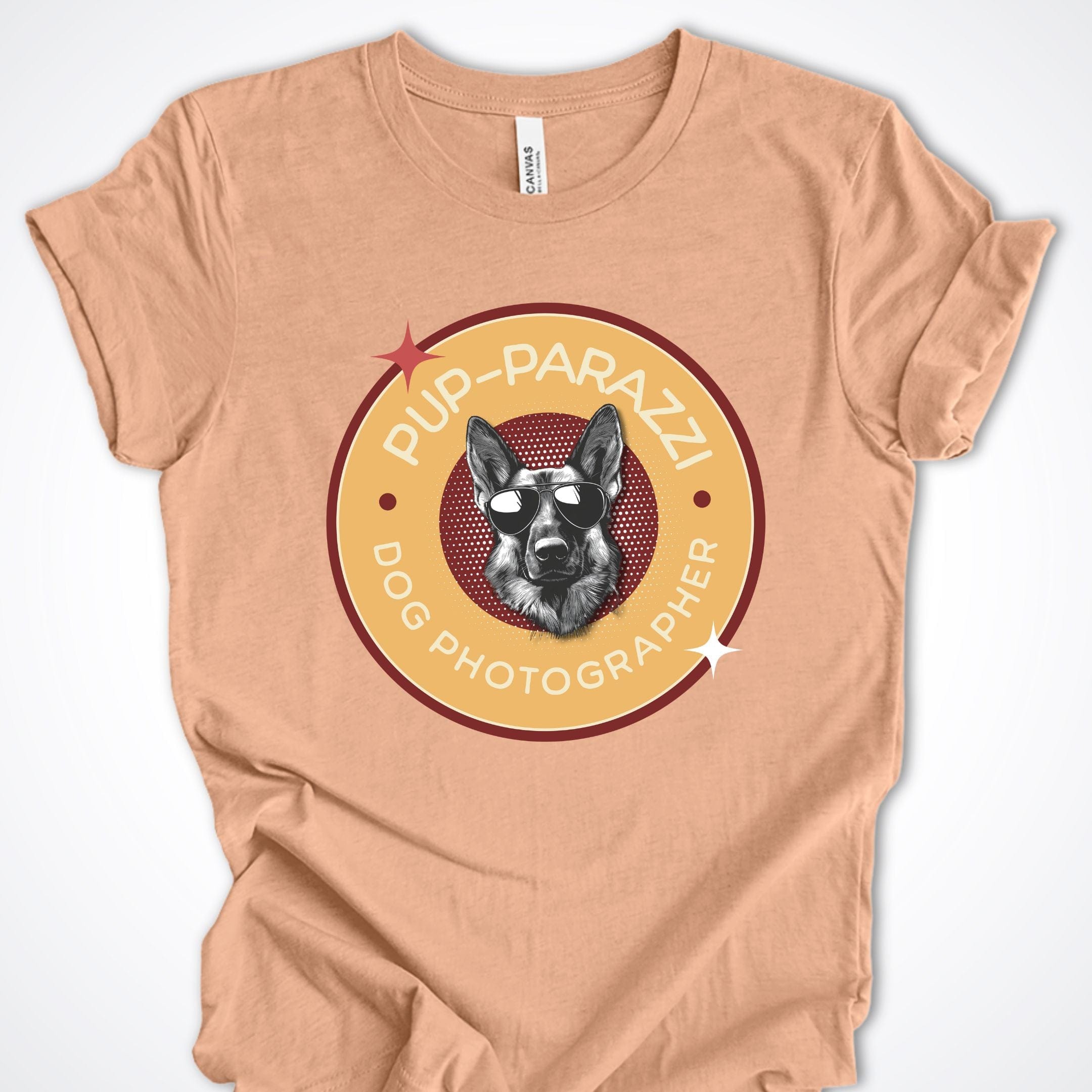 T-Shirt Heather Peach / S Pup-parazzi German Shepherd Premium Unisex T-Shirt ReallyintoDogs