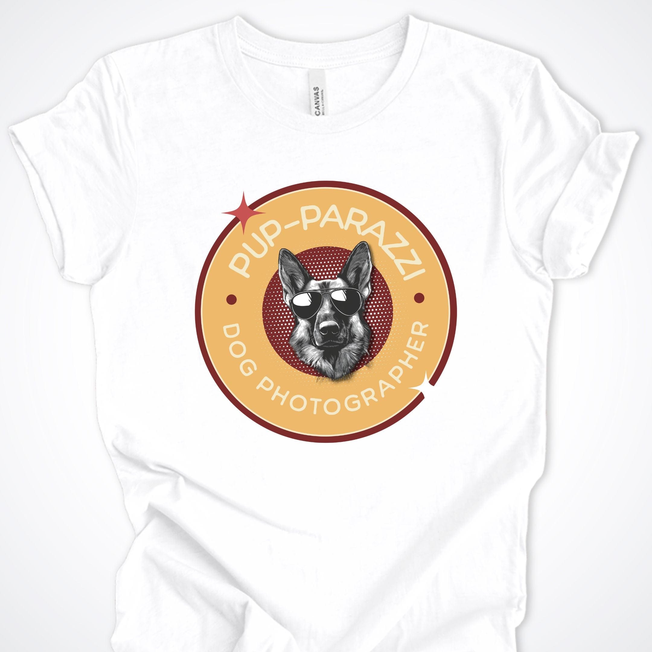 T-Shirt White / S Pup-parazzi German Shepherd Premium Unisex T-Shirt ReallyintoDogs