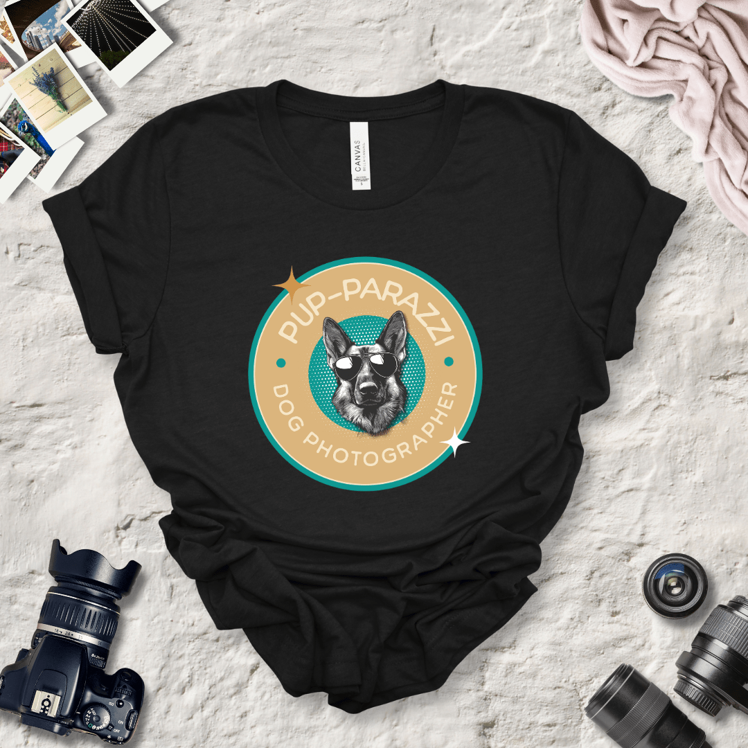 T-Shirt Black Heather / S Pup-parazzi German Shepherd Wearing Sunglasses Premium Unisex Tee - Fun Casual Wear for Dog Lovers --reallyintothat