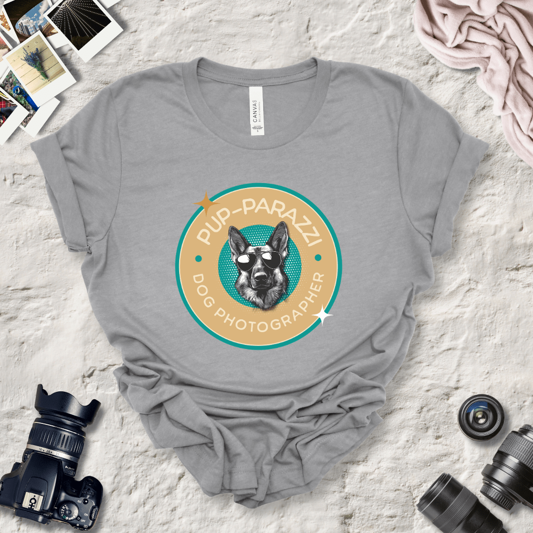 T-Shirt Dark Grey Heather / S Pup-parazzi German Shepherd Wearing Sunglasses Premium Unisex Tee - Fun Casual Wear for Dog Lovers --reallyintothat