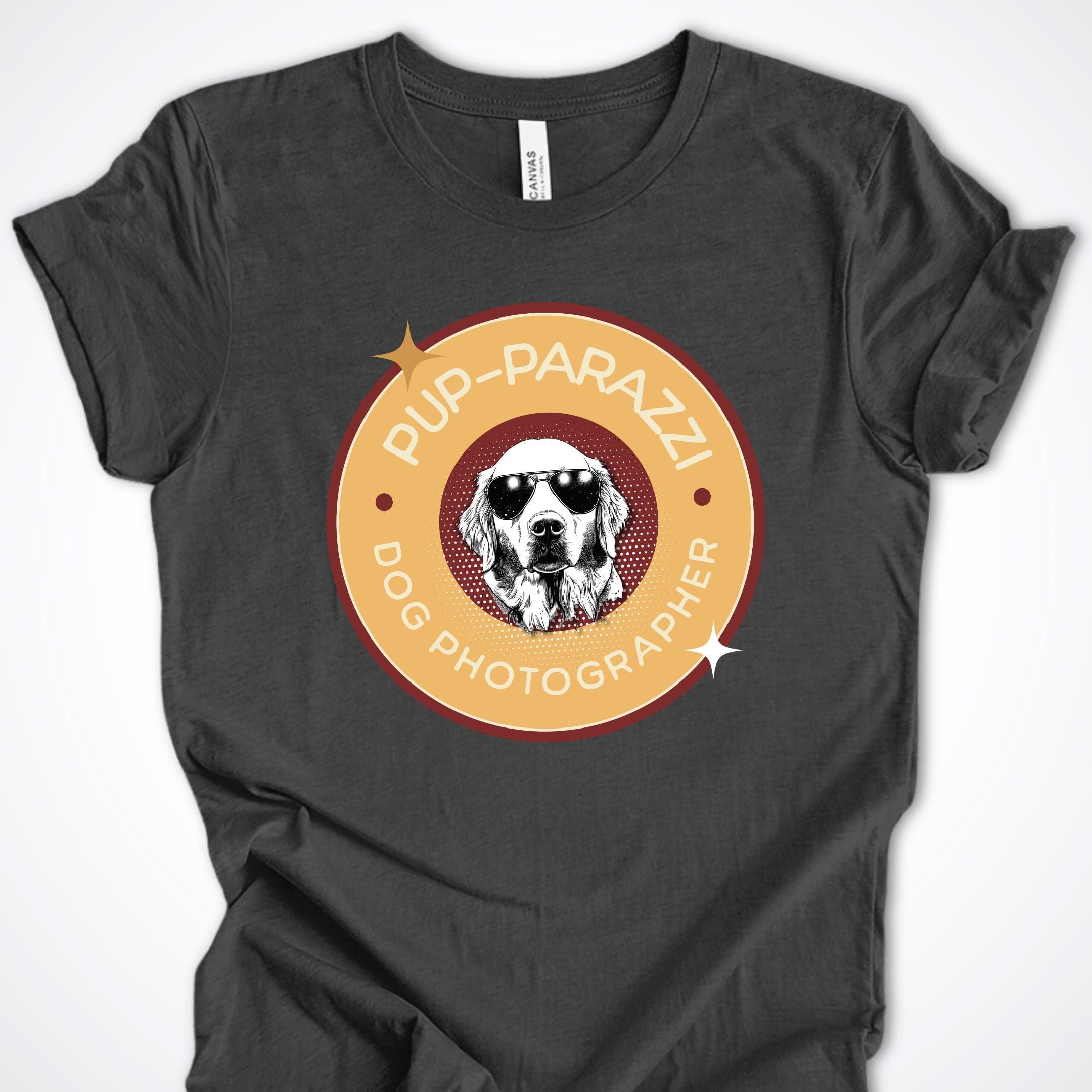 T-Shirt Dark Grey Heather / S Pup-parazzi Golden Retreiver Premium Unisex T-Shirt ReallyintoDogs