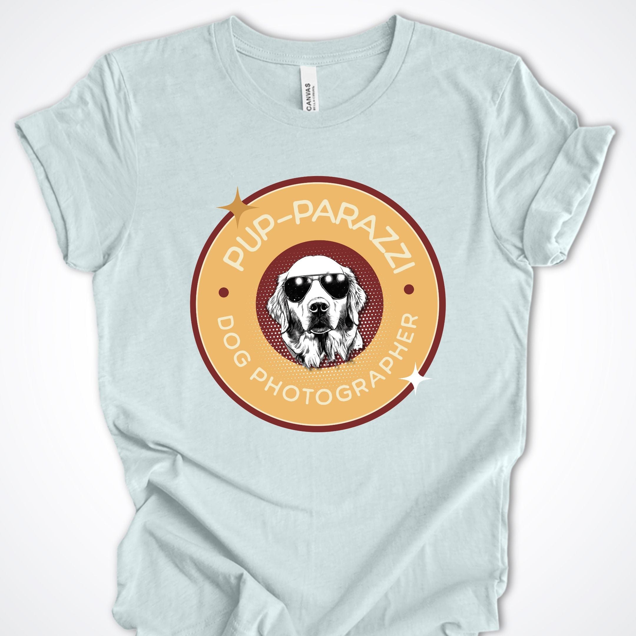 T-Shirt Heather Ice Blue / S Pup-parazzi Golden Retreiver Premium Unisex T-Shirt ReallyintoDogs