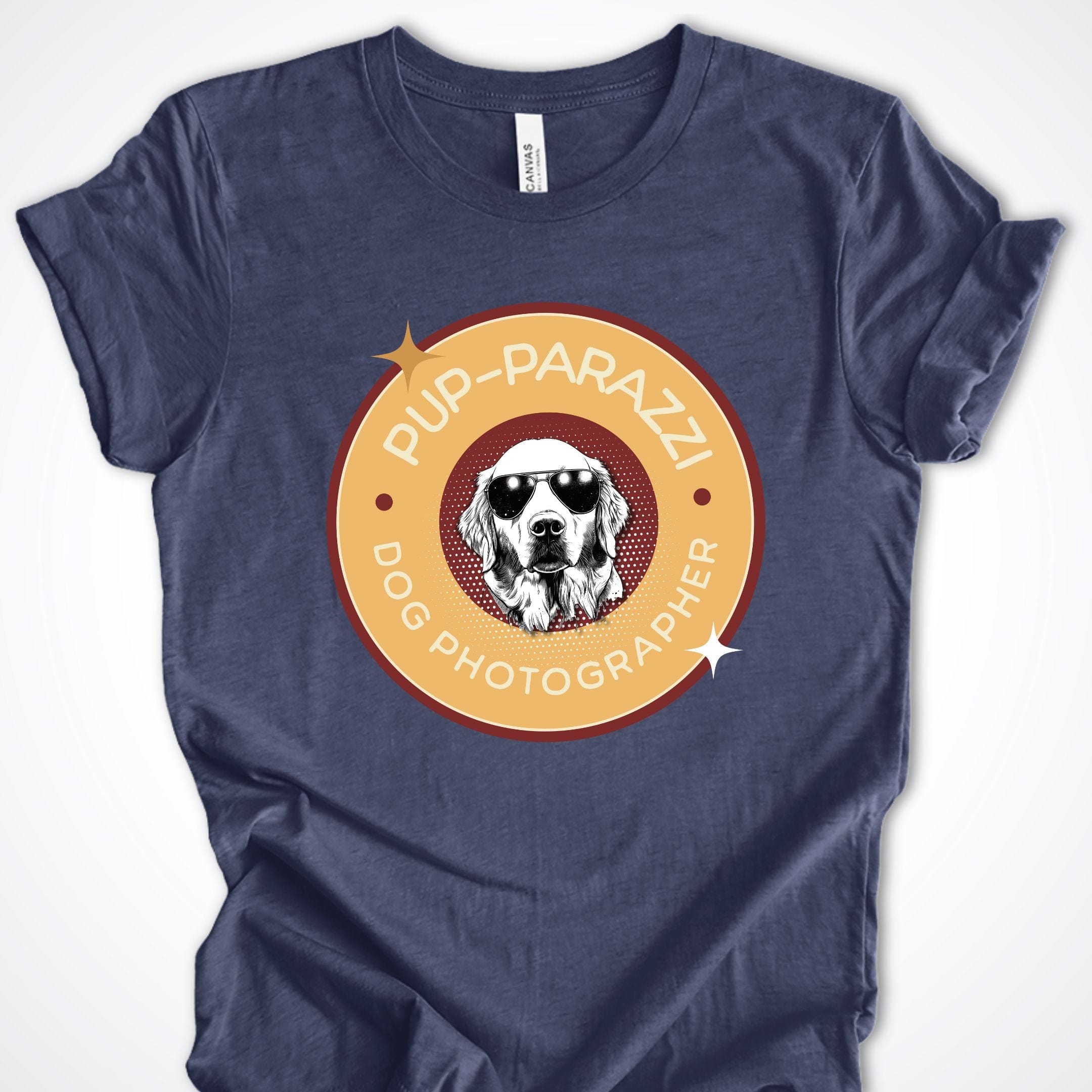 T-Shirt Heather Navy / S Pup-parazzi Golden Retreiver Premium Unisex T-Shirt ReallyintoDogs