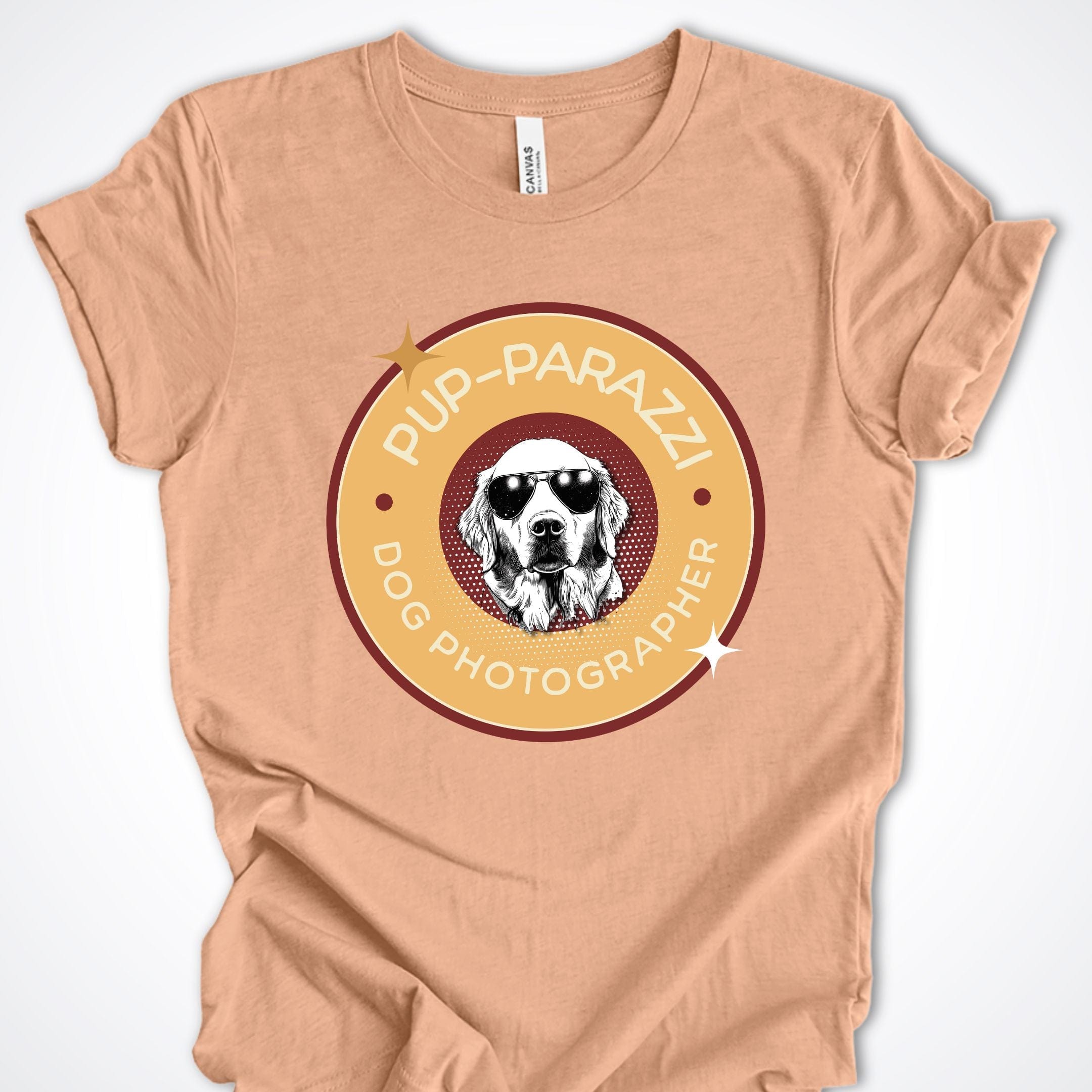 T-Shirt Heather Peach / S Pup-parazzi Golden Retreiver Premium Unisex T-Shirt ReallyintoDogs