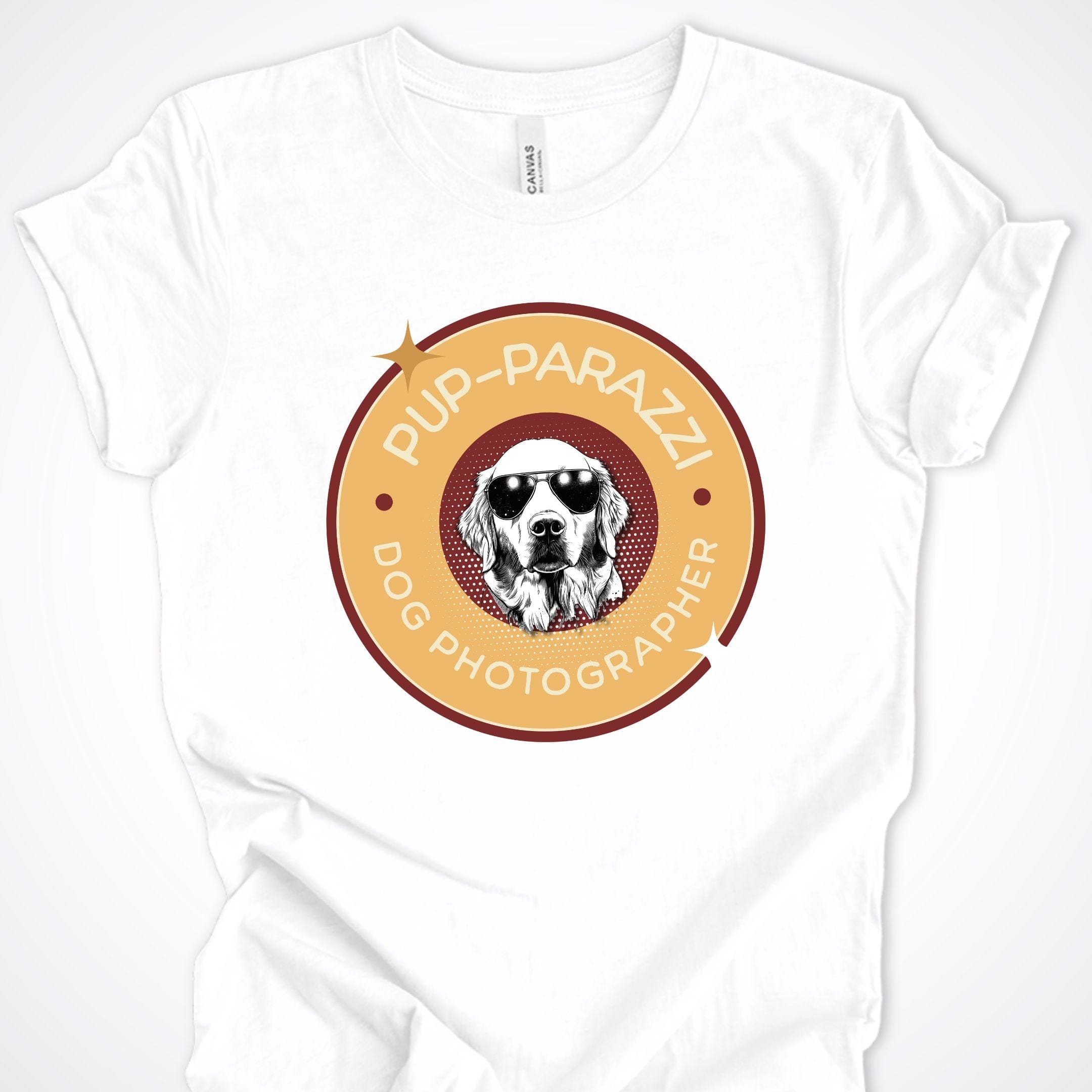 T-Shirt White / S Pup-parazzi Golden Retreiver Premium Unisex T-Shirt ReallyintoDogs