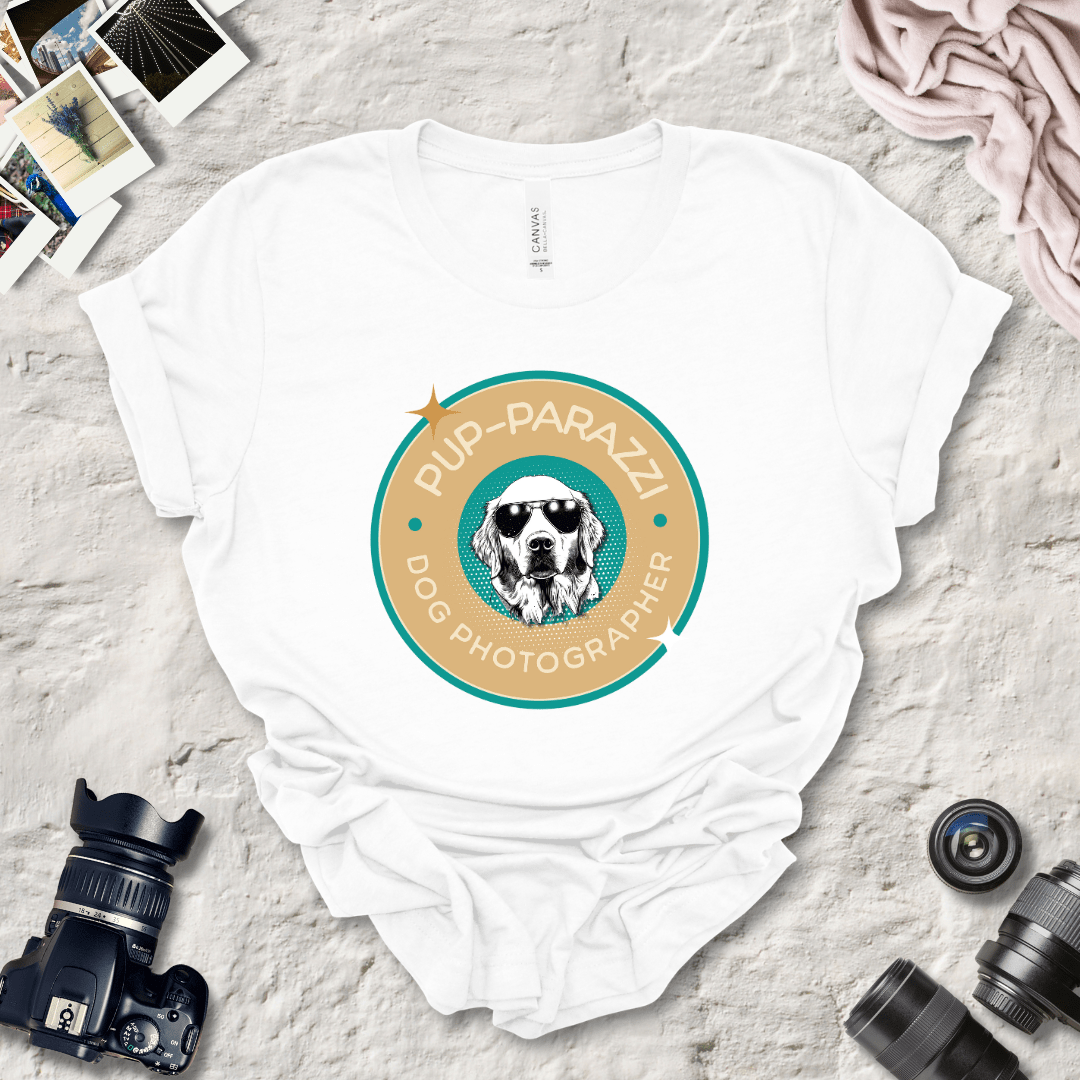 T-Shirt White / S Pup-parazzi Golden Retreiver Wearing Sunglasses Premium Unisex Tee - Fun Casual Wear for Dog Lovers --reallyintothat