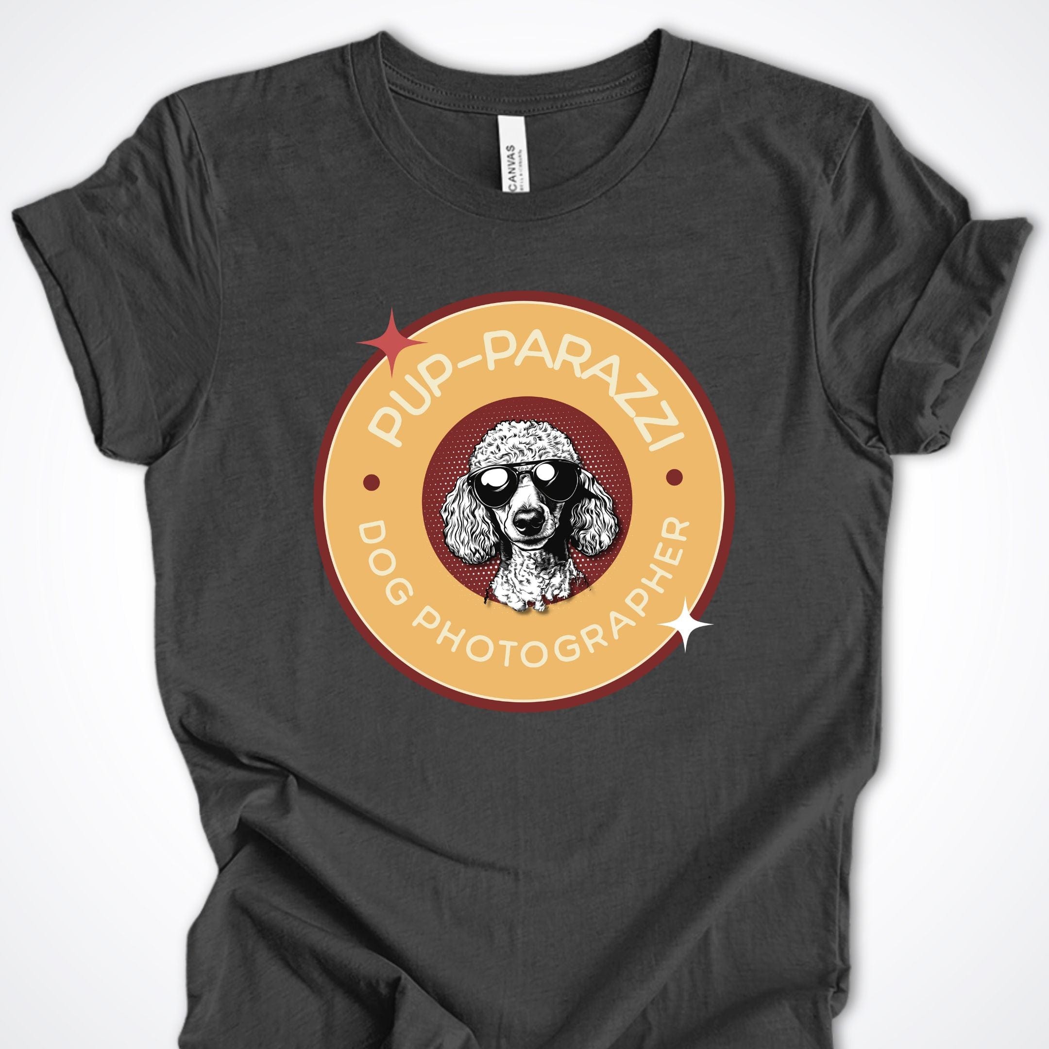 T-Shirt Dark Grey Heather / S Pup-parazzi Poodle Premium Unisex T-Shirt ReallyintoDogs