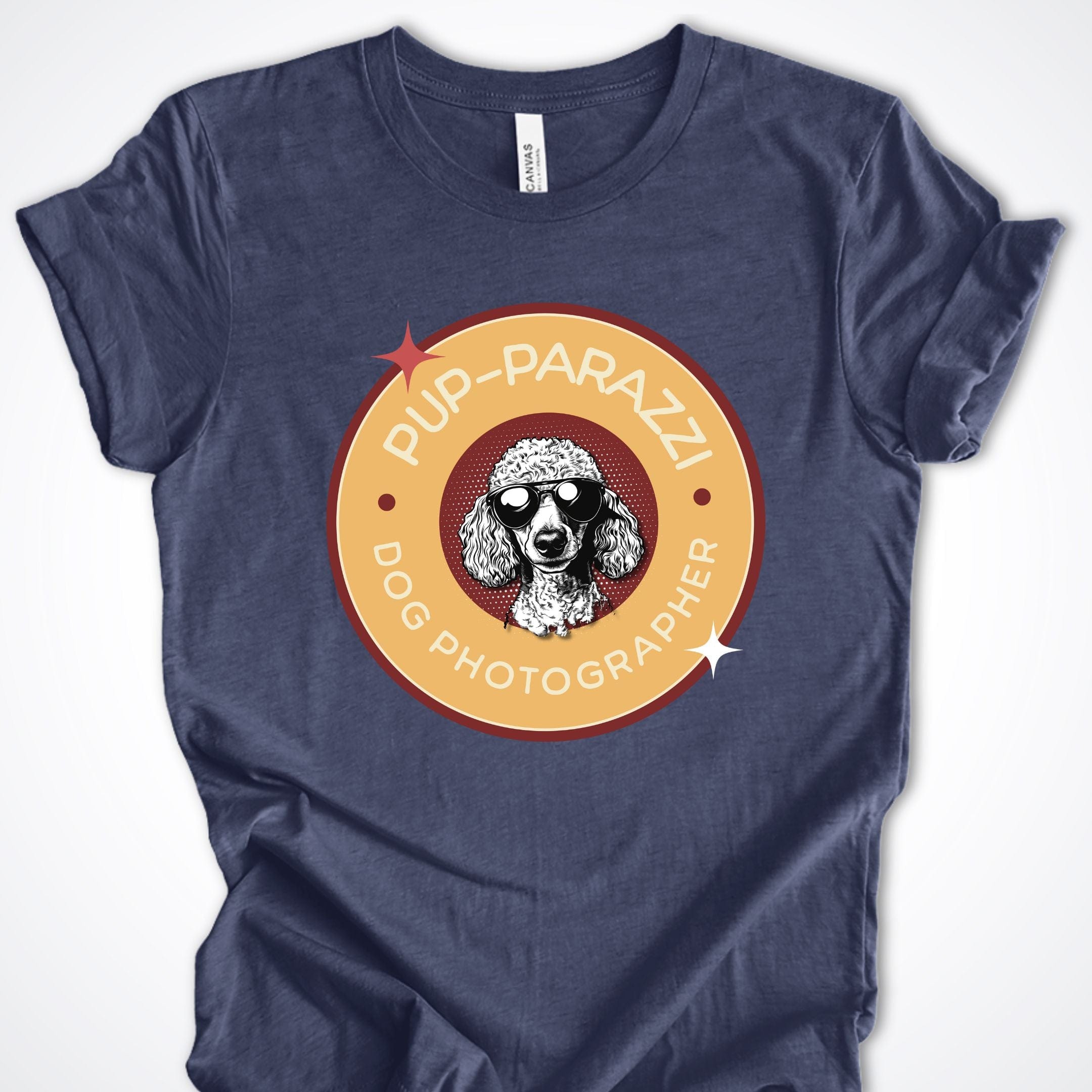 T-Shirt Heather Navy / S Pup-parazzi Poodle Premium Unisex T-Shirt ReallyintoDogs