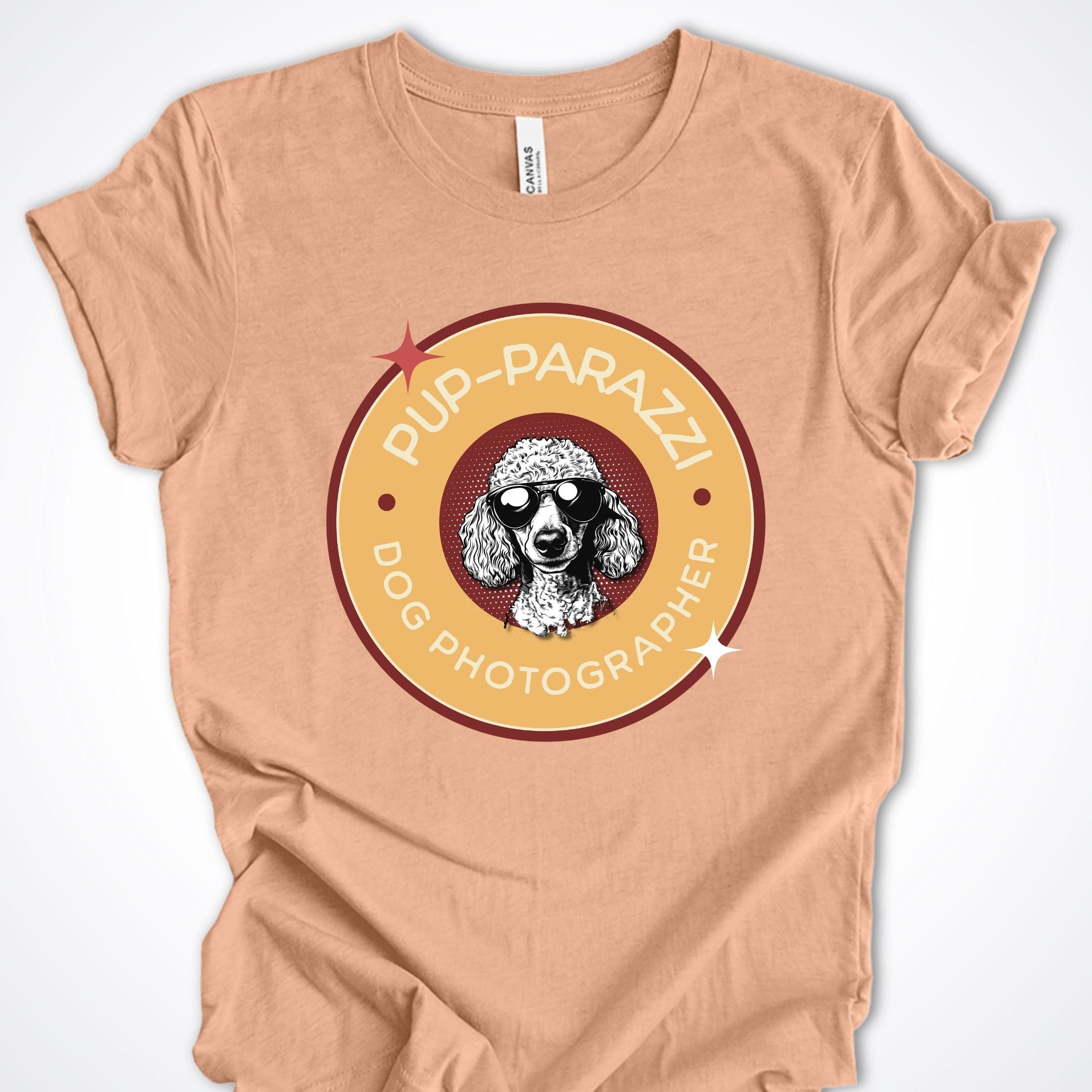 T-Shirt Heather Peach / S Pup-parazzi Poodle Premium Unisex T-Shirt ReallyintoDogs