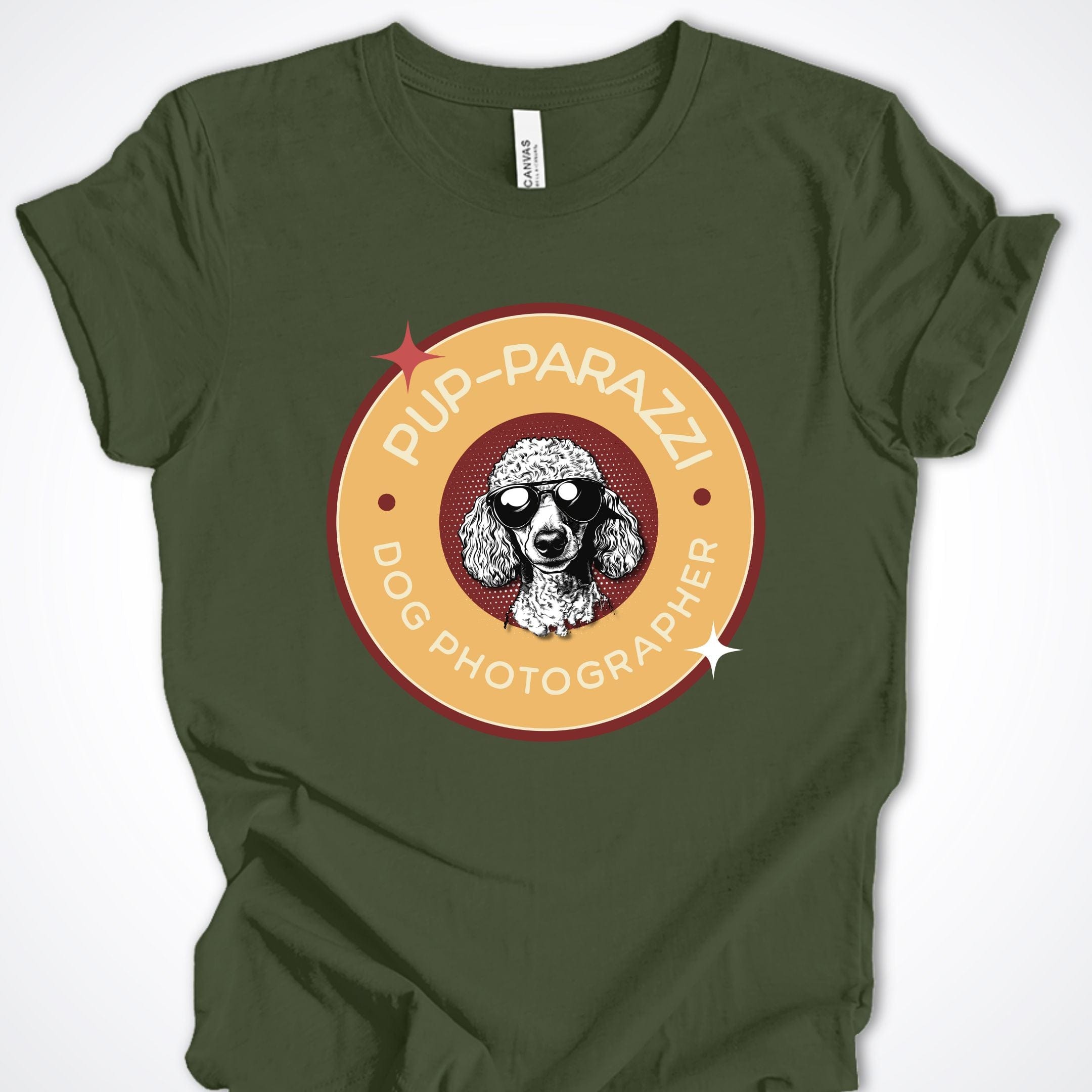 T-Shirt Military Green / S Pup-parazzi Poodle Premium Unisex T-Shirt ReallyintoDogs