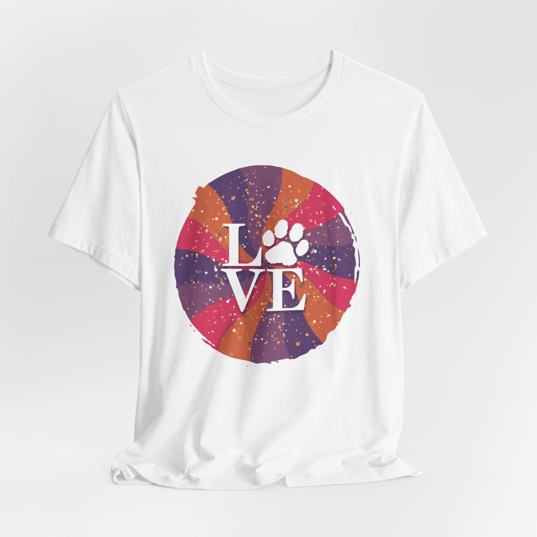 T-Shirt White / S Purple Glitter Paw Love Premium Unisex T-Shirt ReallyintoDogs