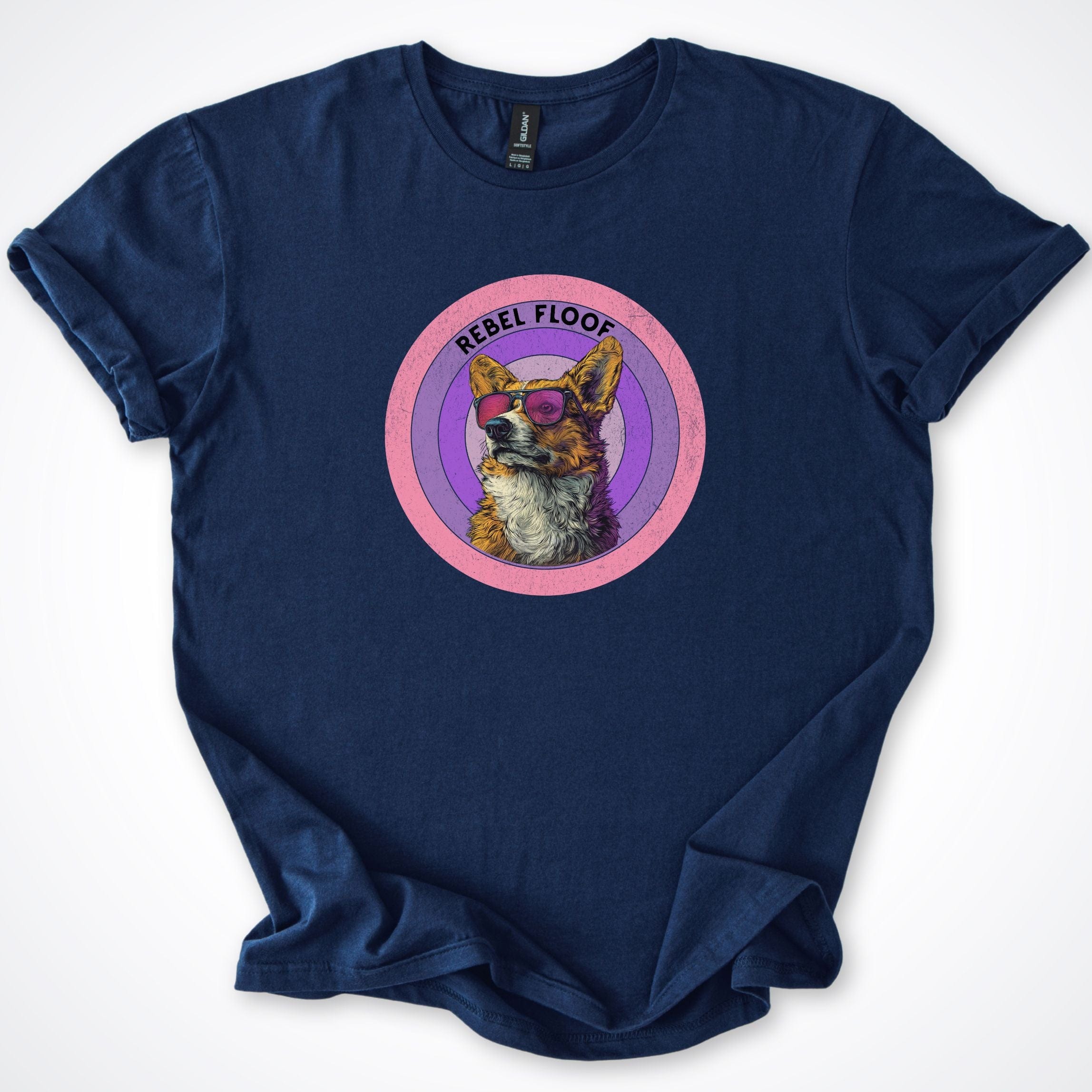 T-Shirt Navy / S Rebel Floof Corgi T-Shirt ReallyintoDogs
