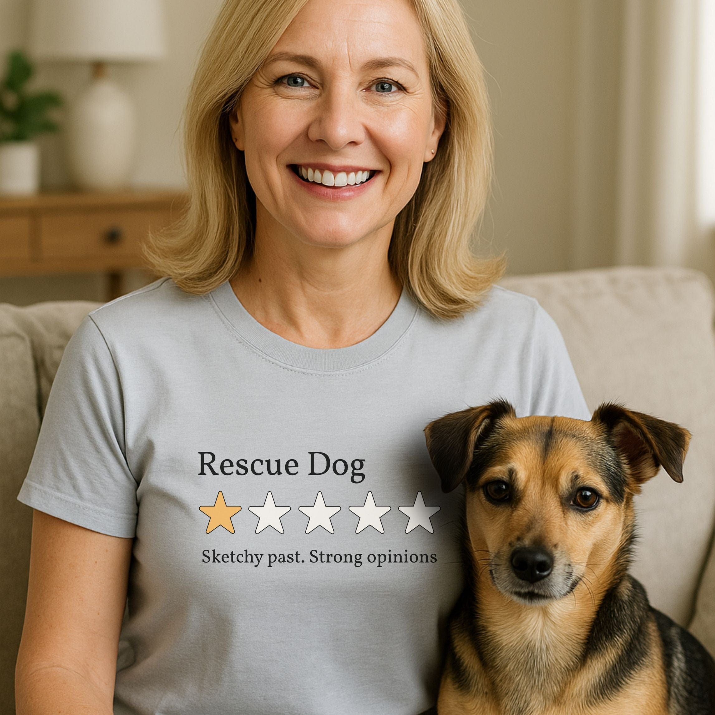 T-Shirt Rescue Dog 2.0 One Star Review T-Shirt ReallyintoDogs