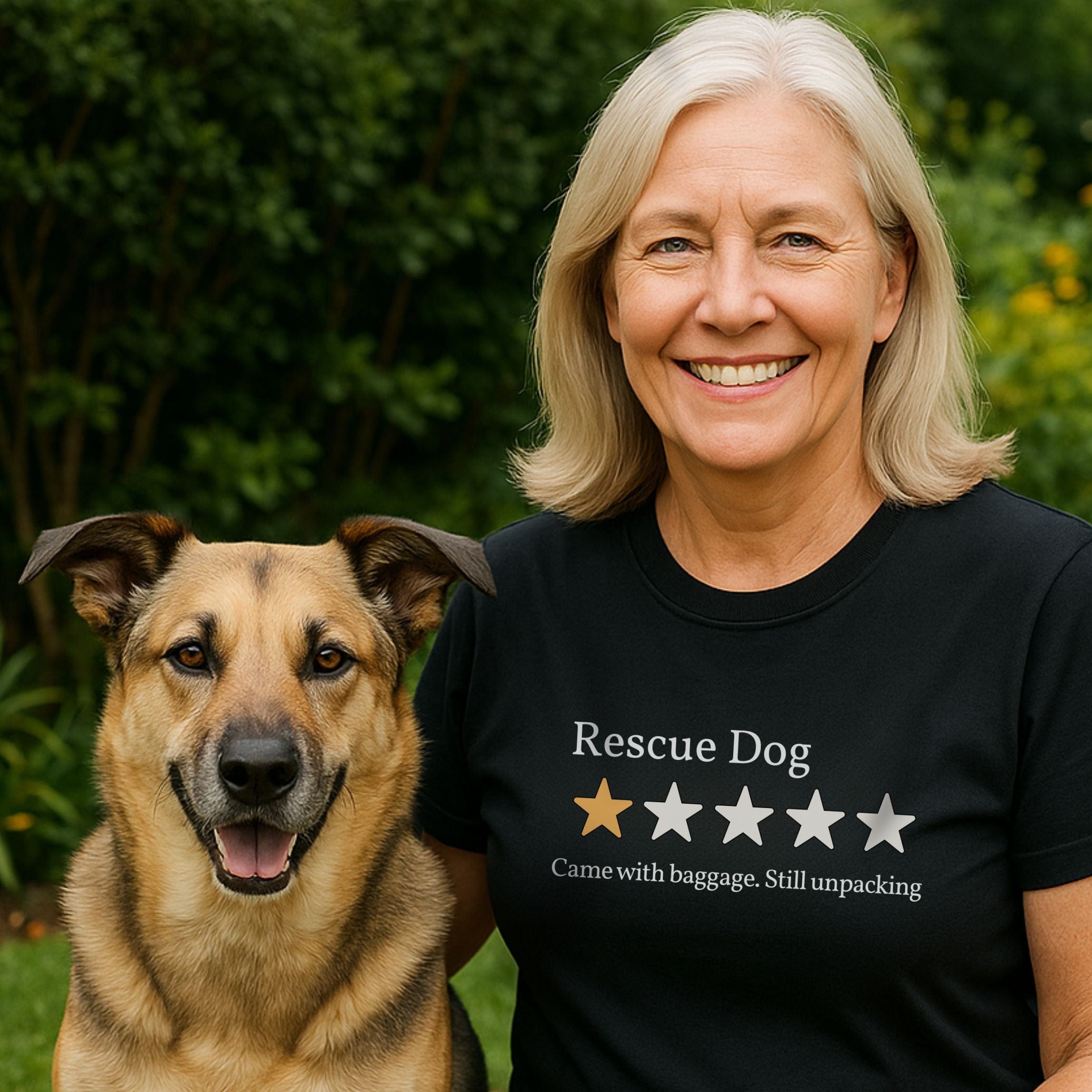 T-Shirt Rescue Dog One Star Review T-Shirt ReallyintoDogs