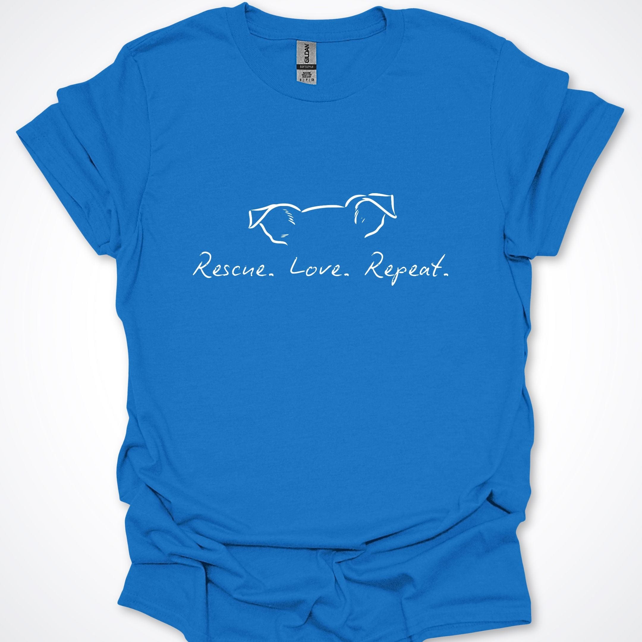 T-Shirt Royal / 4XL Rescue Love Repeat Premium Unisex T-Shirt - Larger Sizes ReallyintoDogs