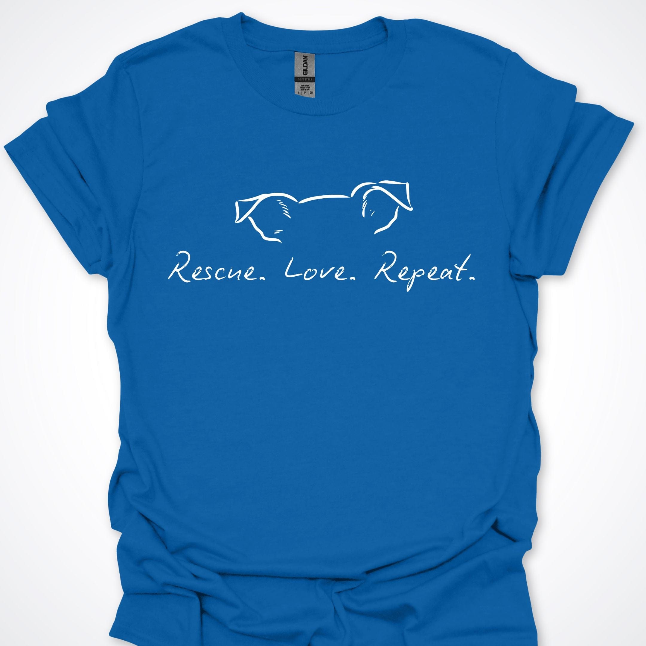 T-Shirt Royal / S Rescue Love Repeat Premium Unisex T-Shirt ReallyintoDogs