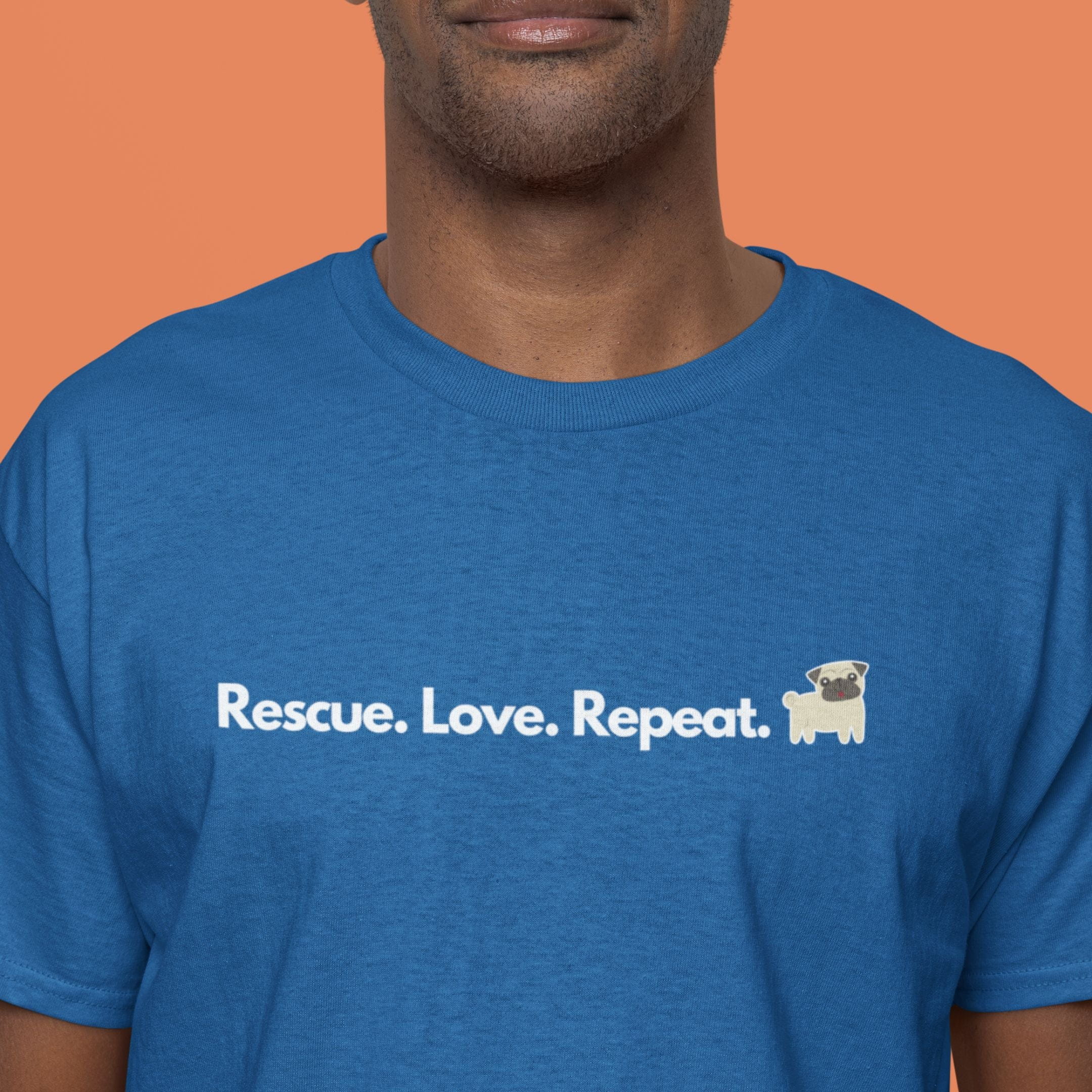 T-Shirt Rescue. Love. Repeat. Pug. Premium Unisex T-Shirt ReallyintoDogs