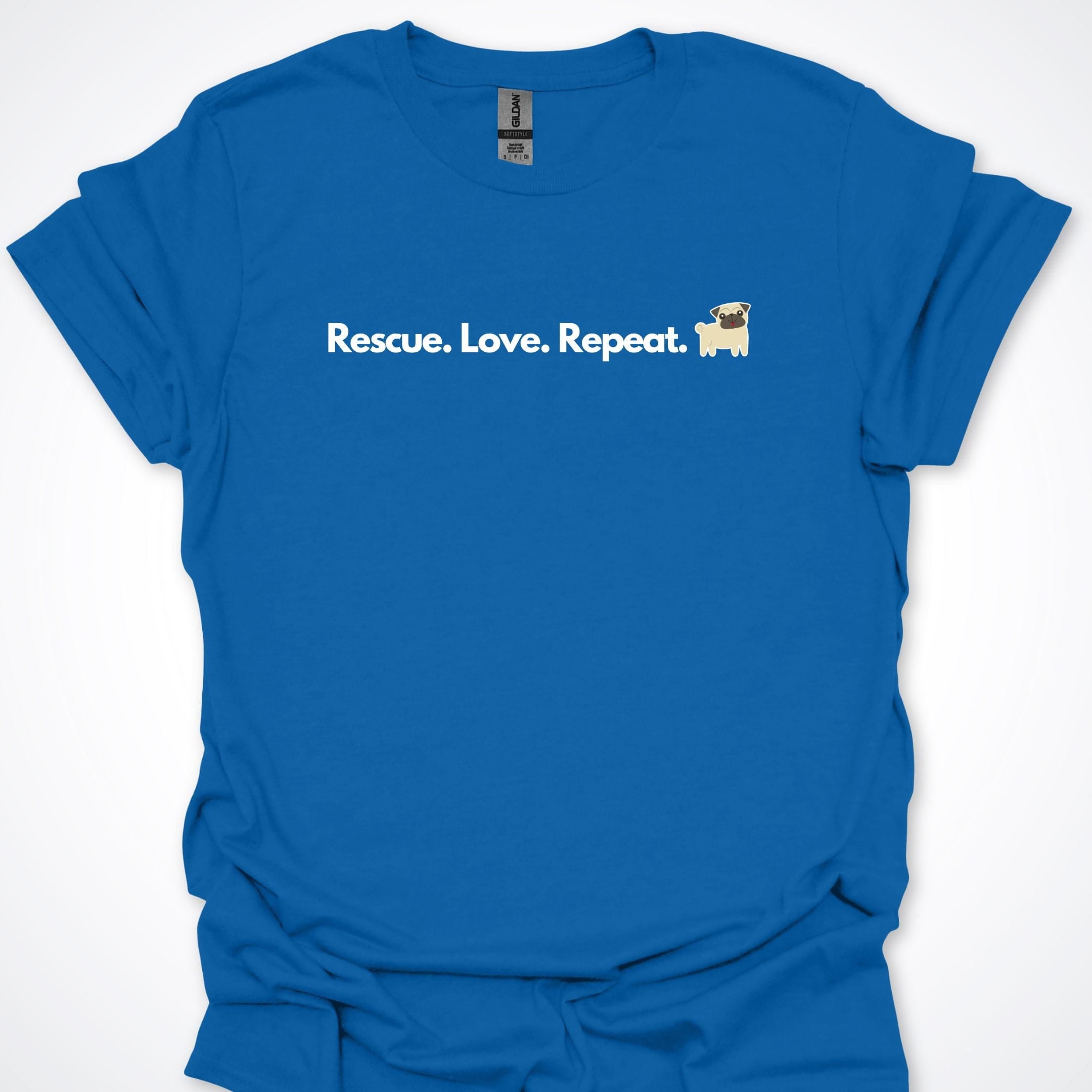 T-Shirt Royal / S Rescue. Love. Repeat. Pug. Premium Unisex T-Shirt ReallyintoDogs