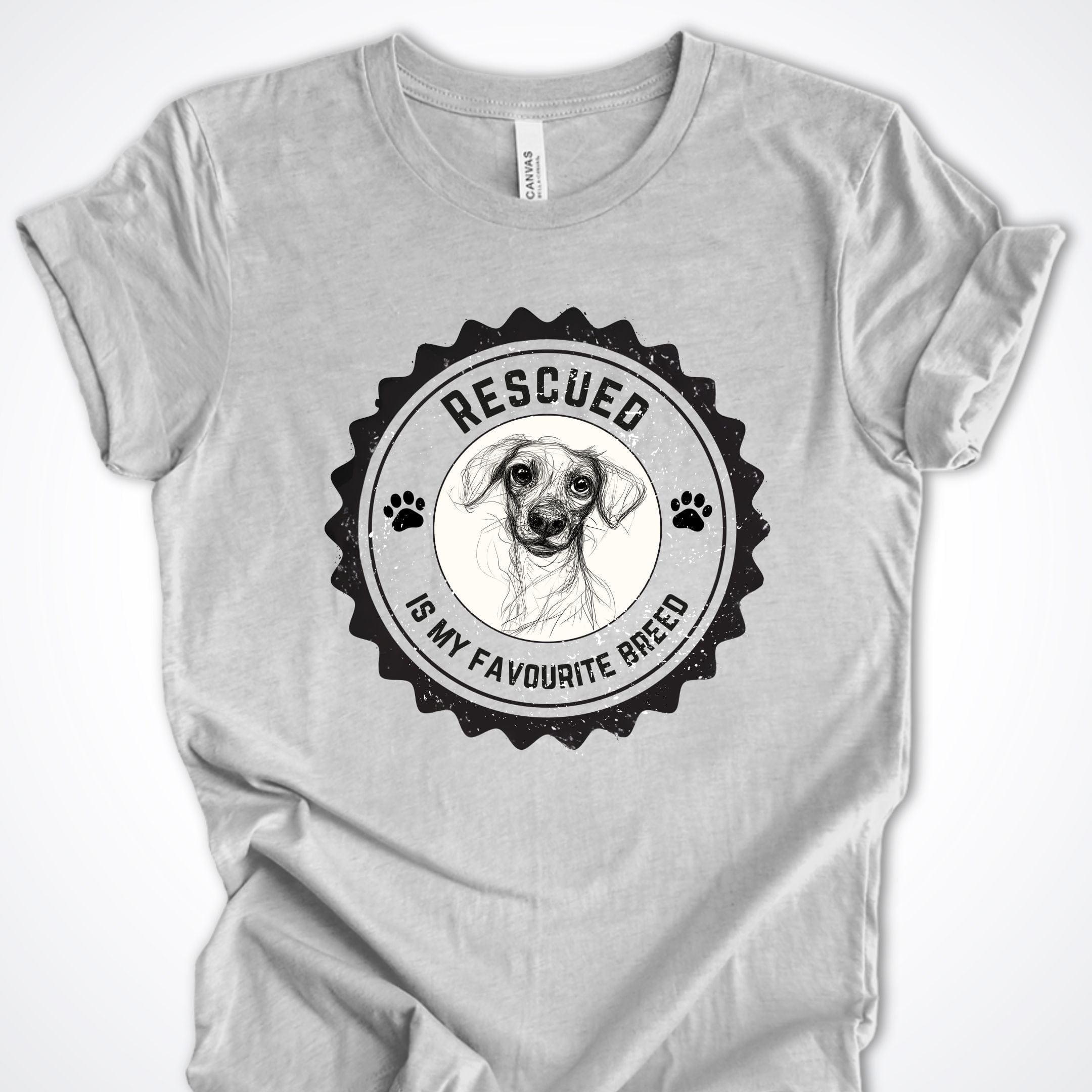 T-Shirt Athletic Heather / S Rescued is My Favorite Breed Premium Unisex T-Shirt ReallyintoDogs