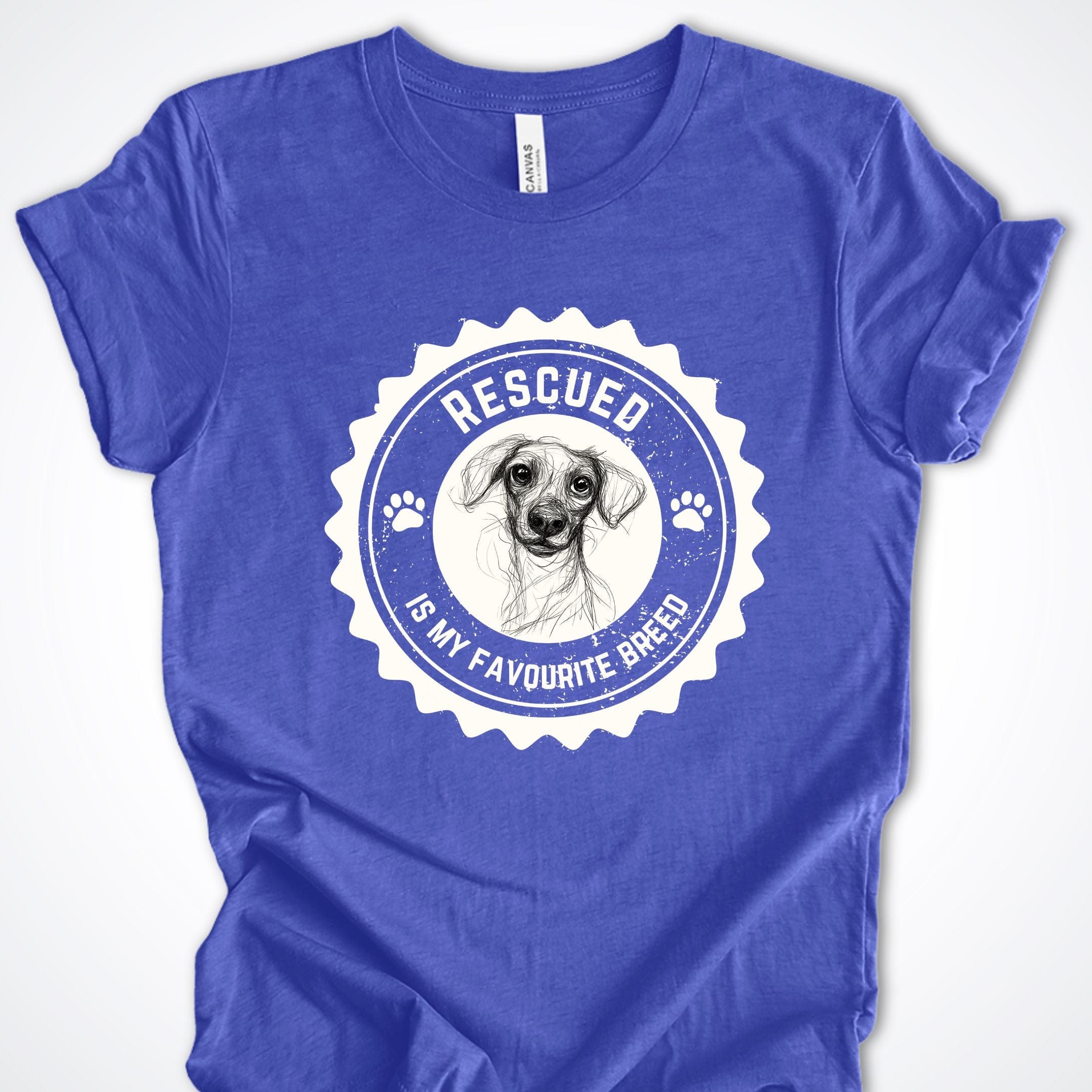 T-Shirt Heather True Royal / S Rescued is My Favorite Breed Premium Unisex T-Shirt ReallyintoDogs