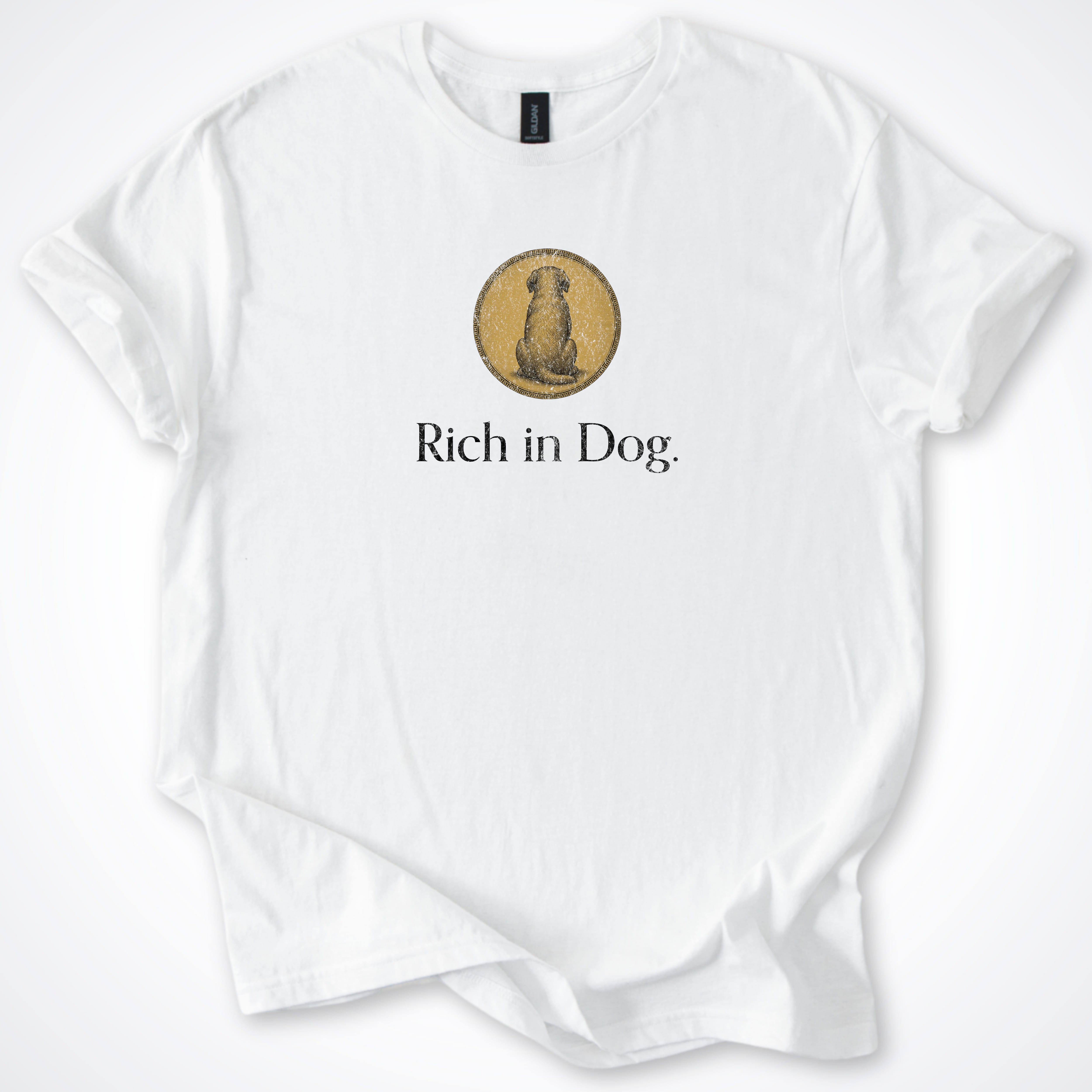 T-Shirt White / S Rich in Dog Coin Classic T-Shirt ReallyintoDogs